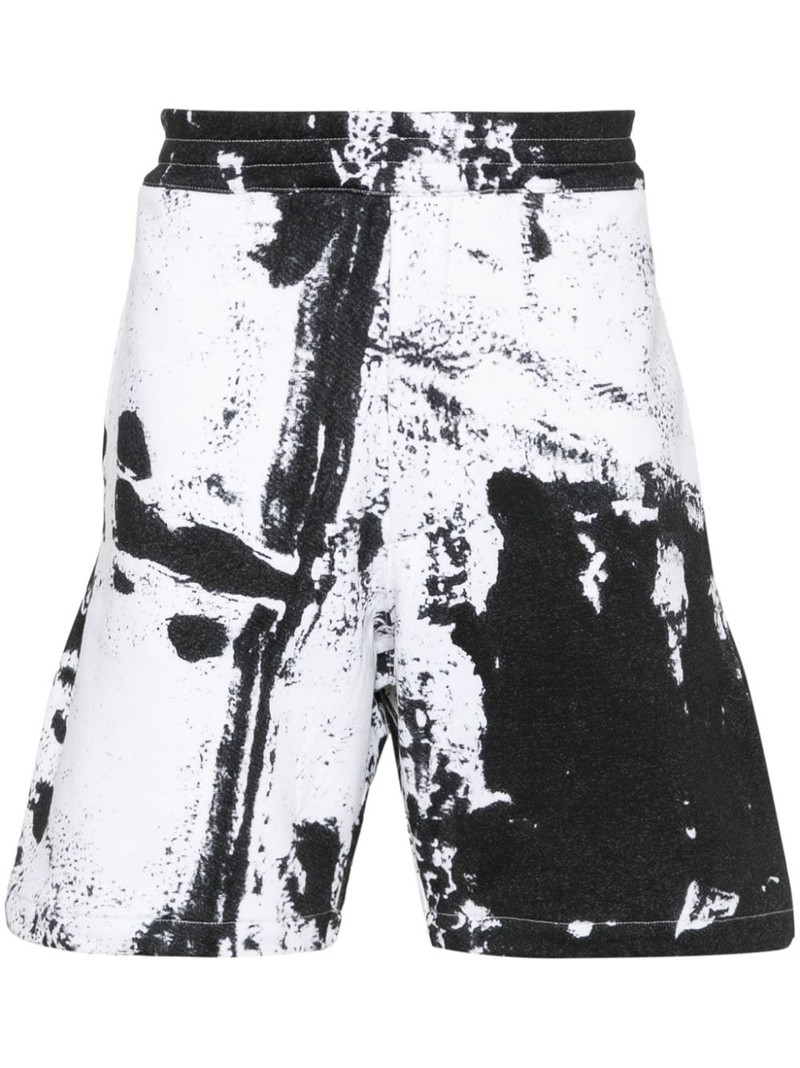 paint-splatter cotton shorts 1