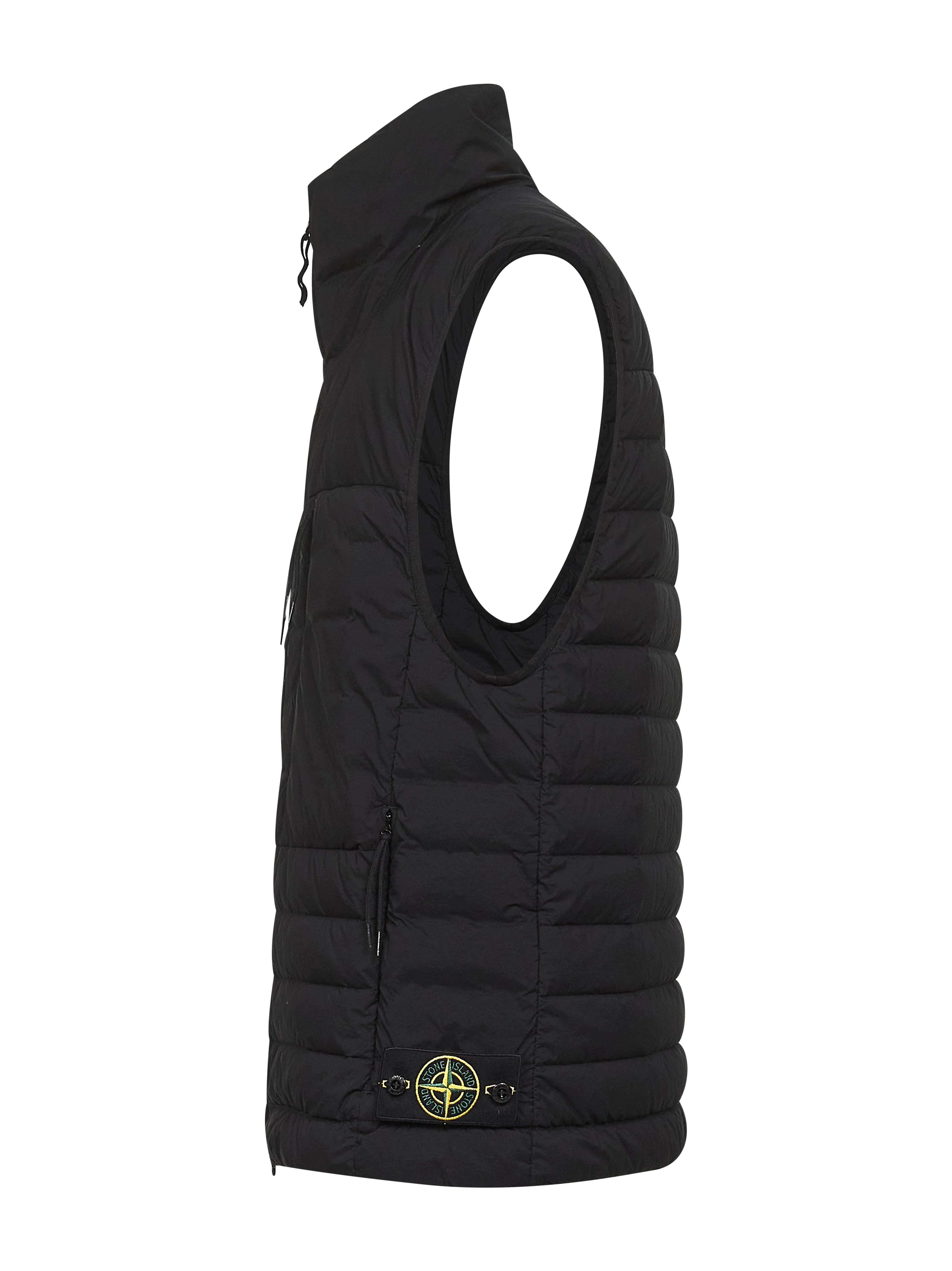 Black stretch nylon padded vest - 3
