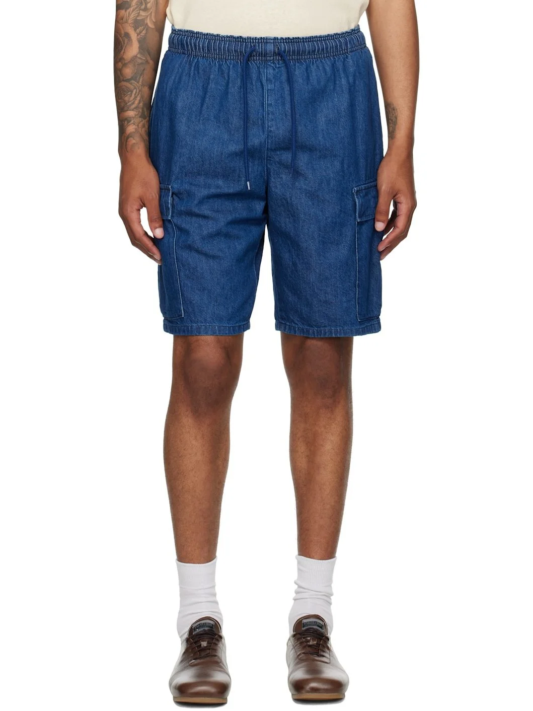 Navy MILS2301 Denim Shorts - 1