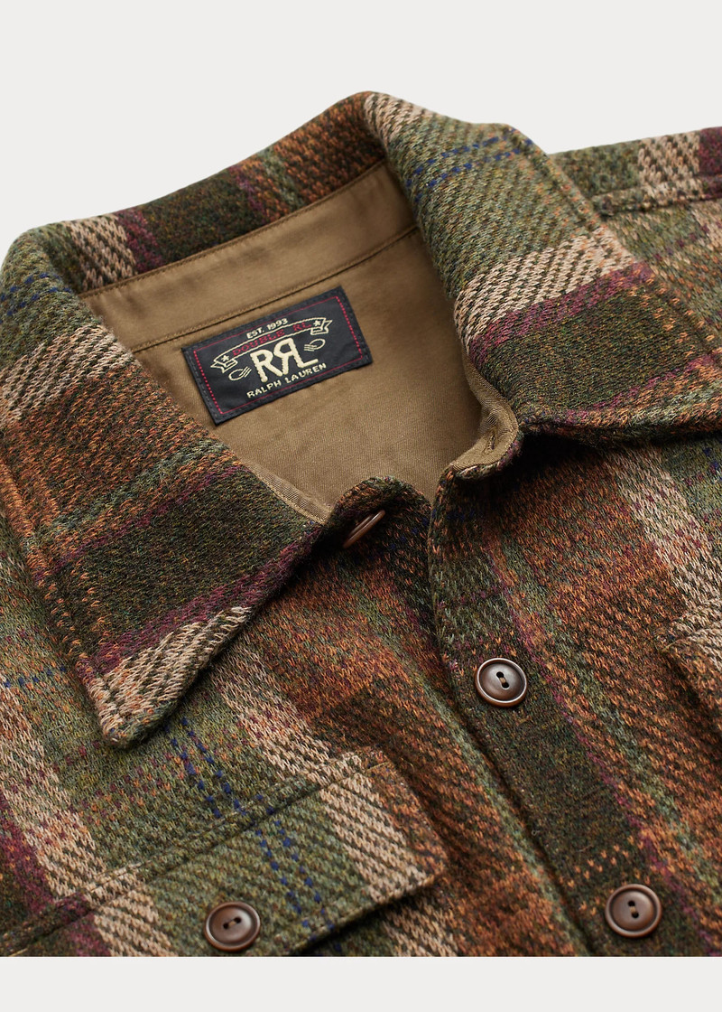 Plaid Wool-Cashmere Workshirt Sweater 3