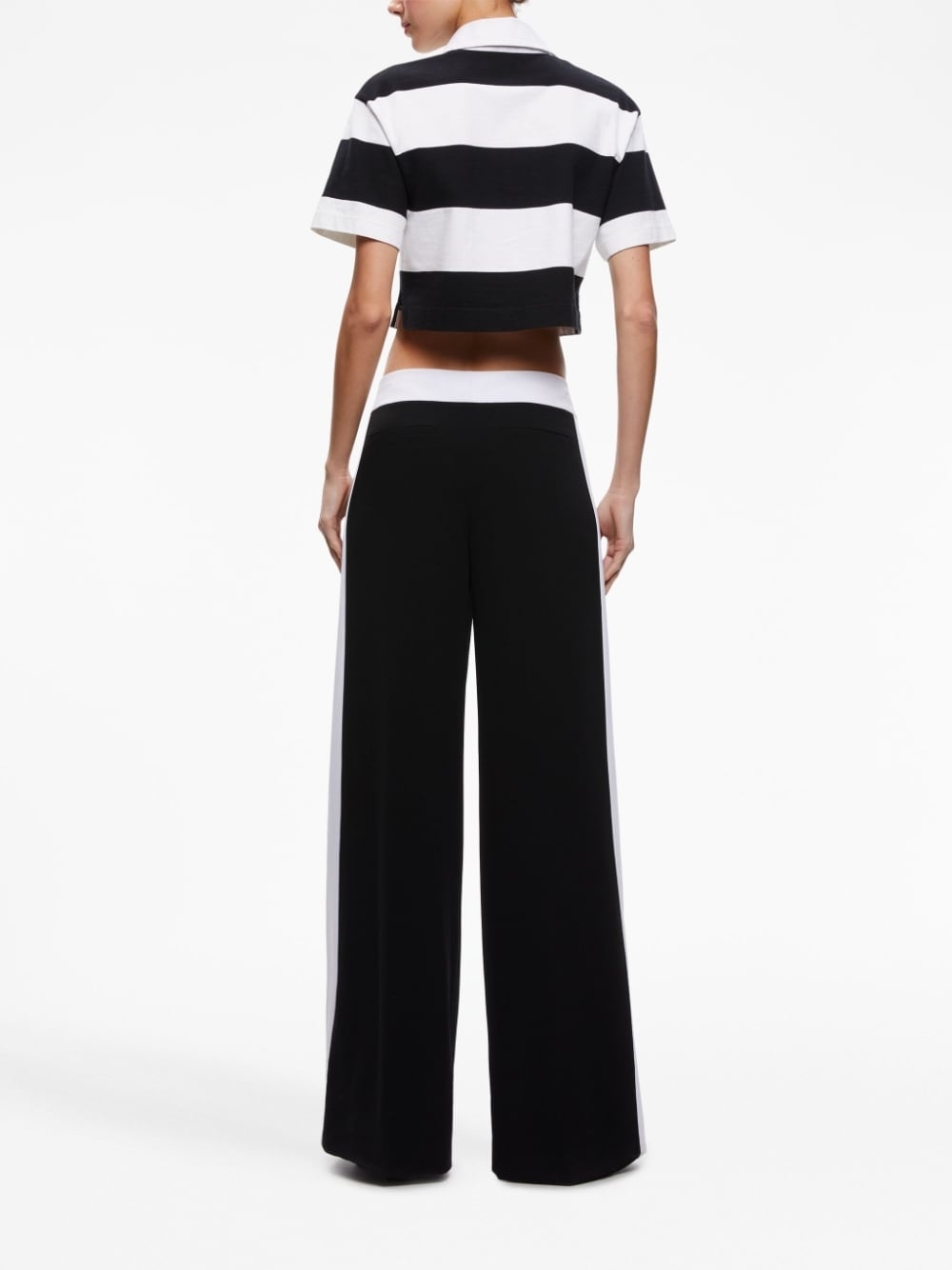 stripe-detail wide-leg trousers - 3