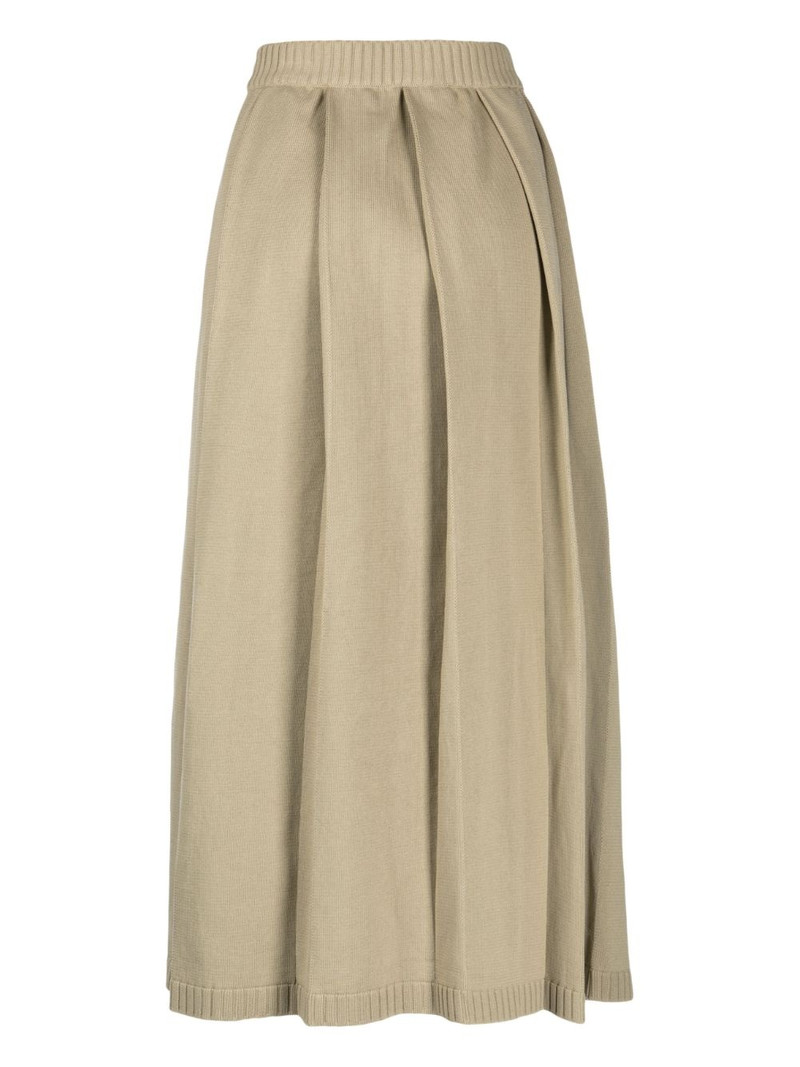 AURALEE box-pleated knitted cotton skirt outlook
