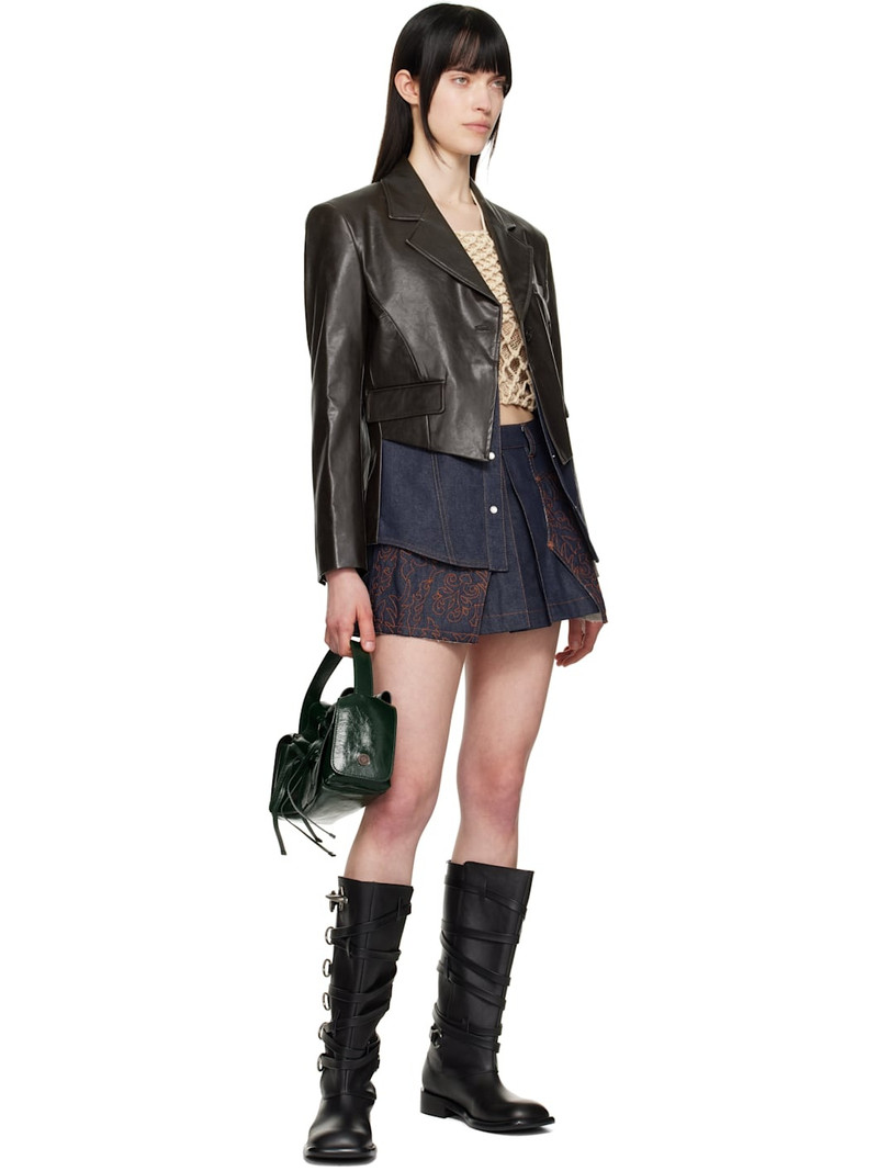 Andersson Bell Brown Hybrid Faux-Leather Blazer outlook