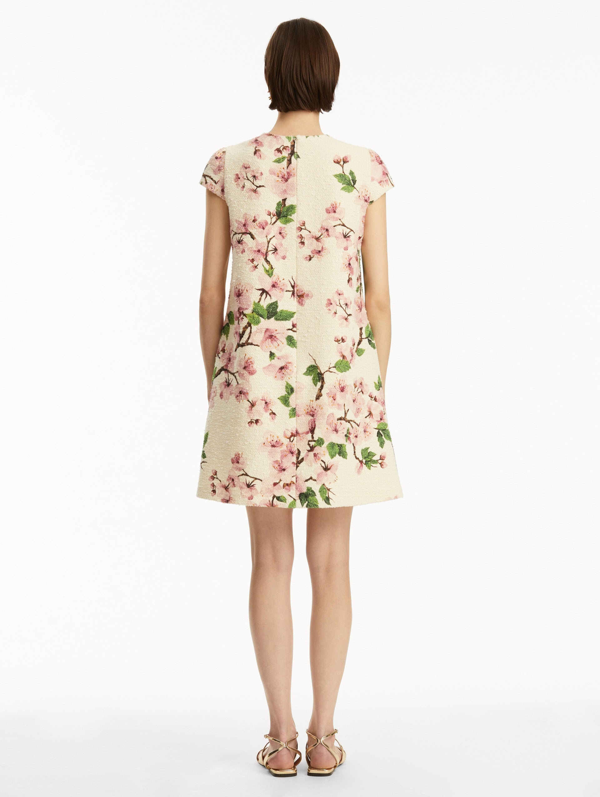 CHERRY BLOSSOM EMBROIDERED CAP SLEEVE DRESS - 3