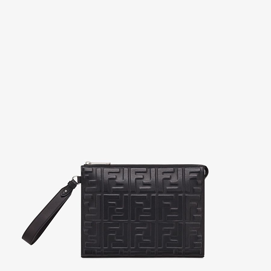 Black nappa leather pouch - 1