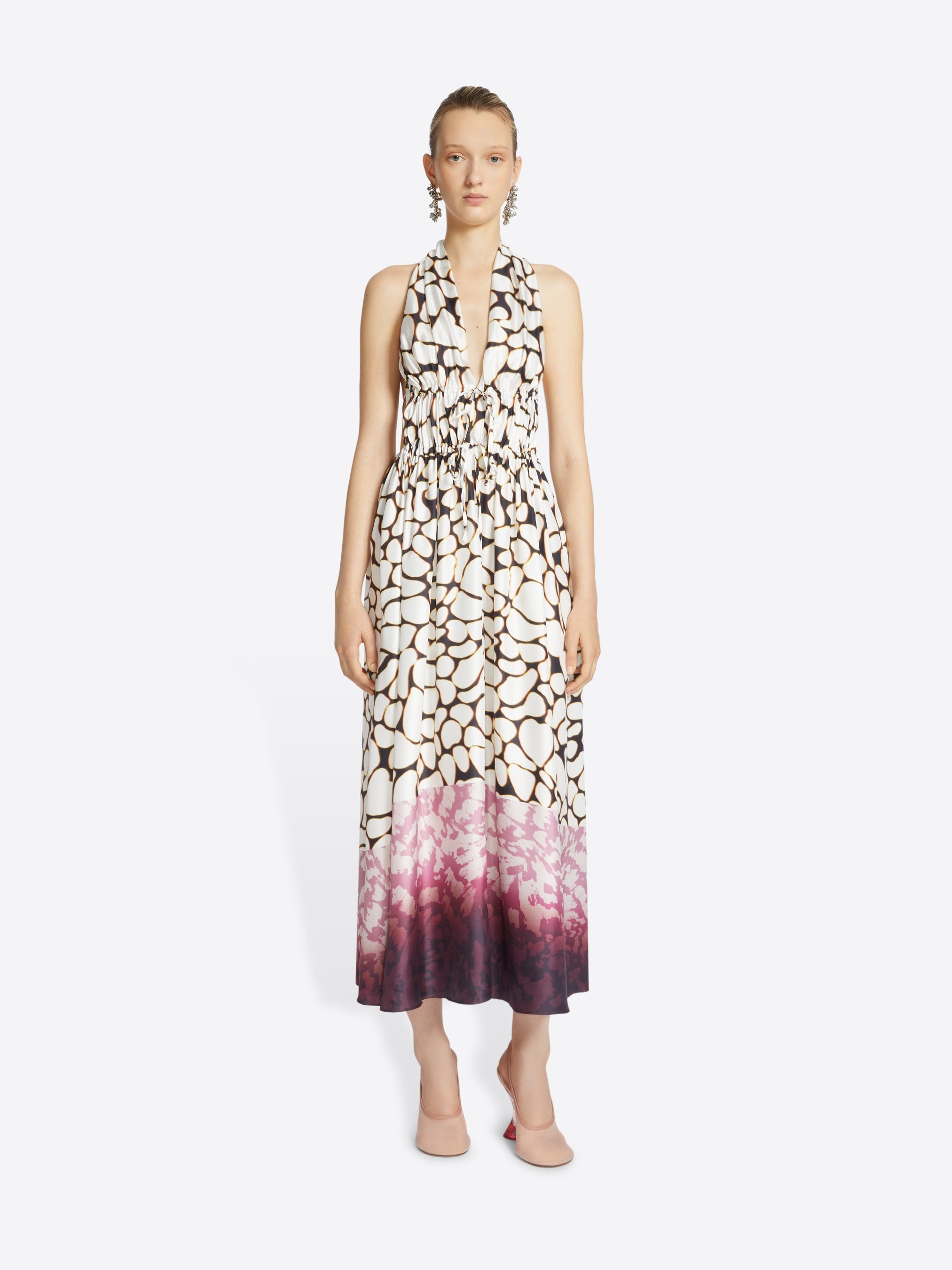 SILK HALTER DRESS - 2
