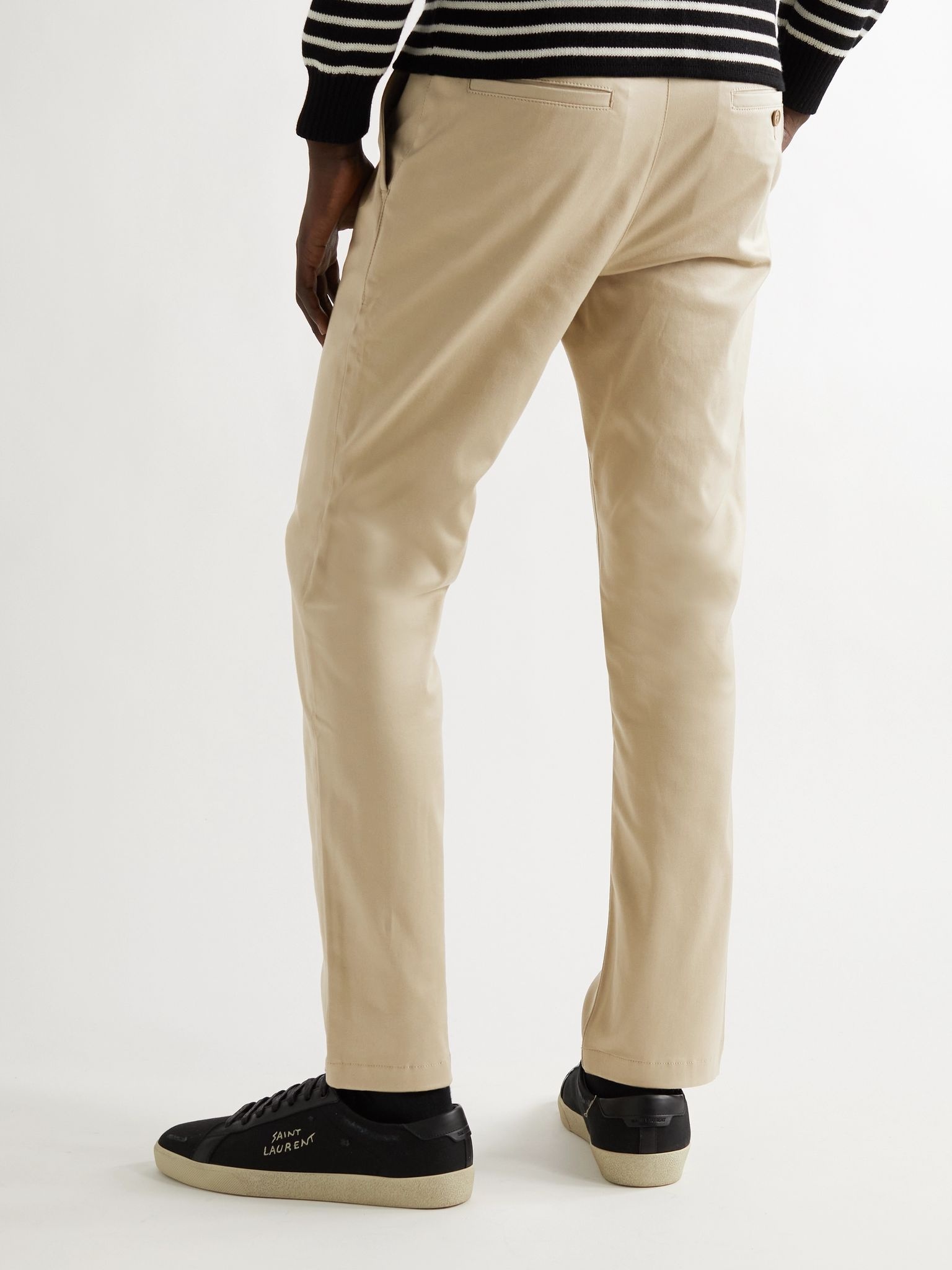 Slim-Fit Pleated Cotton-Blend Twill Chinos - 4