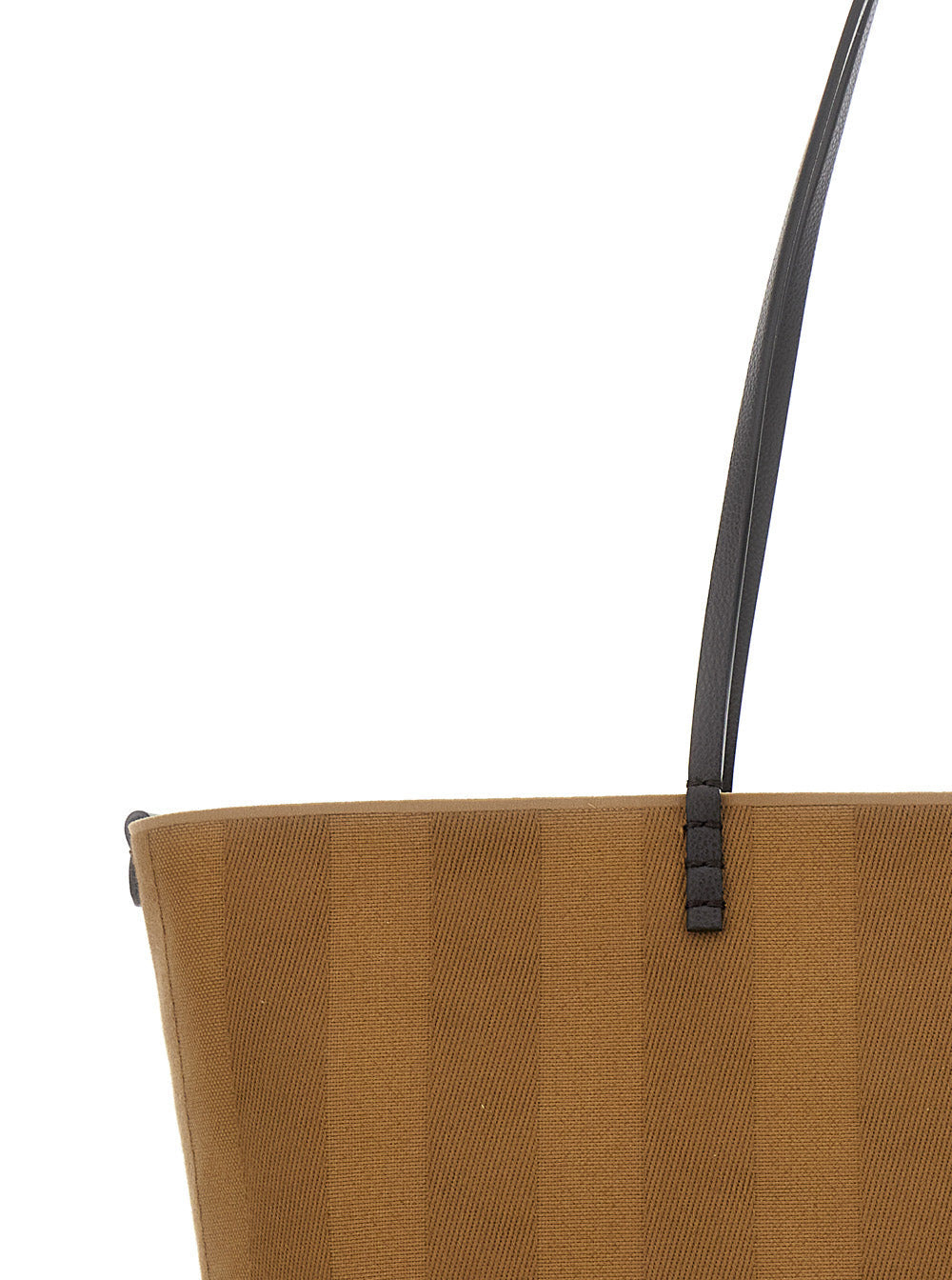 Fendi Women 'Roll Large' Beige Reversible Tote Bag In Striped Chenille Woman - 5