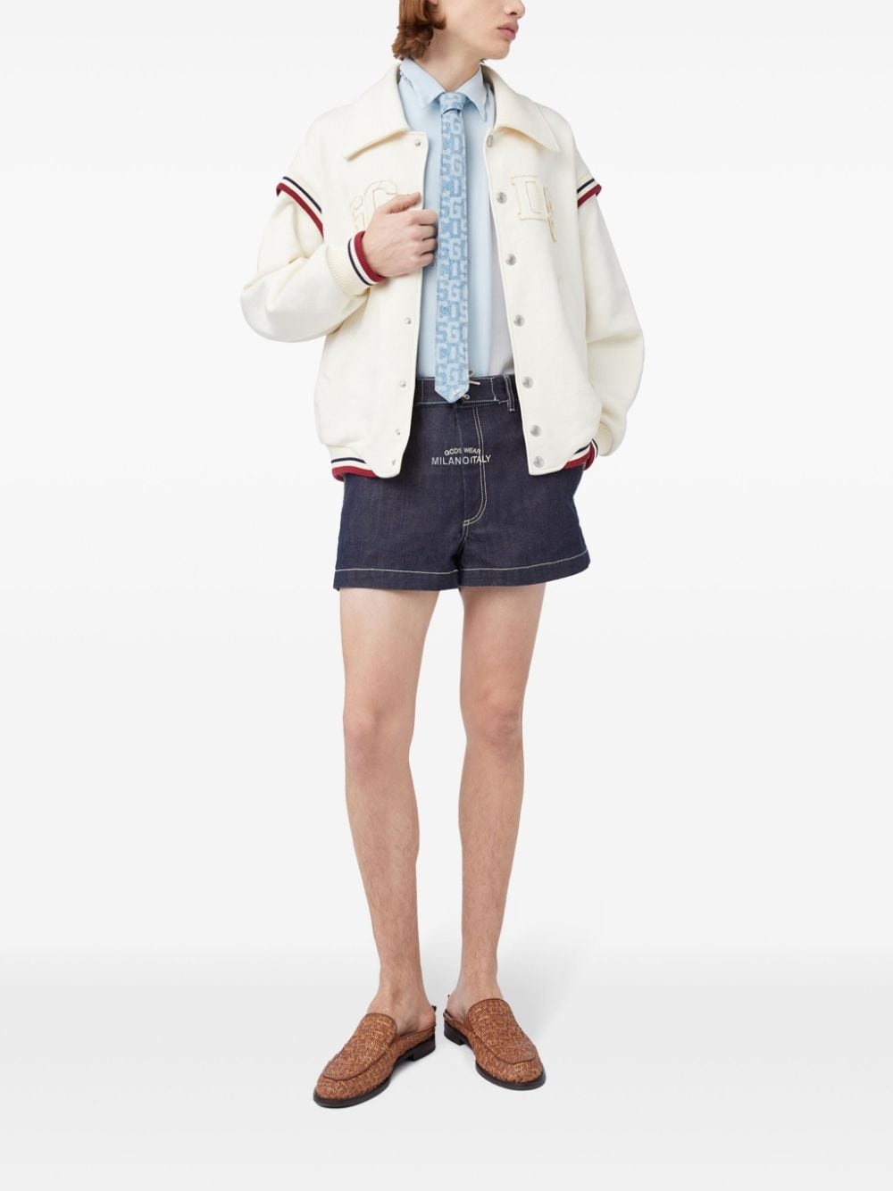 logo-embroidered cotton bomber jacket - 2