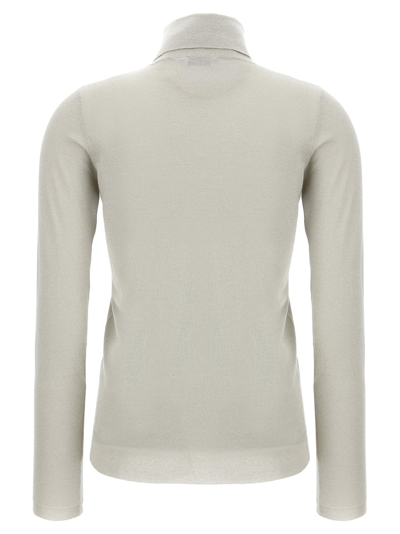 Lurex Turtleneck Sweater, Cardigans White - 2