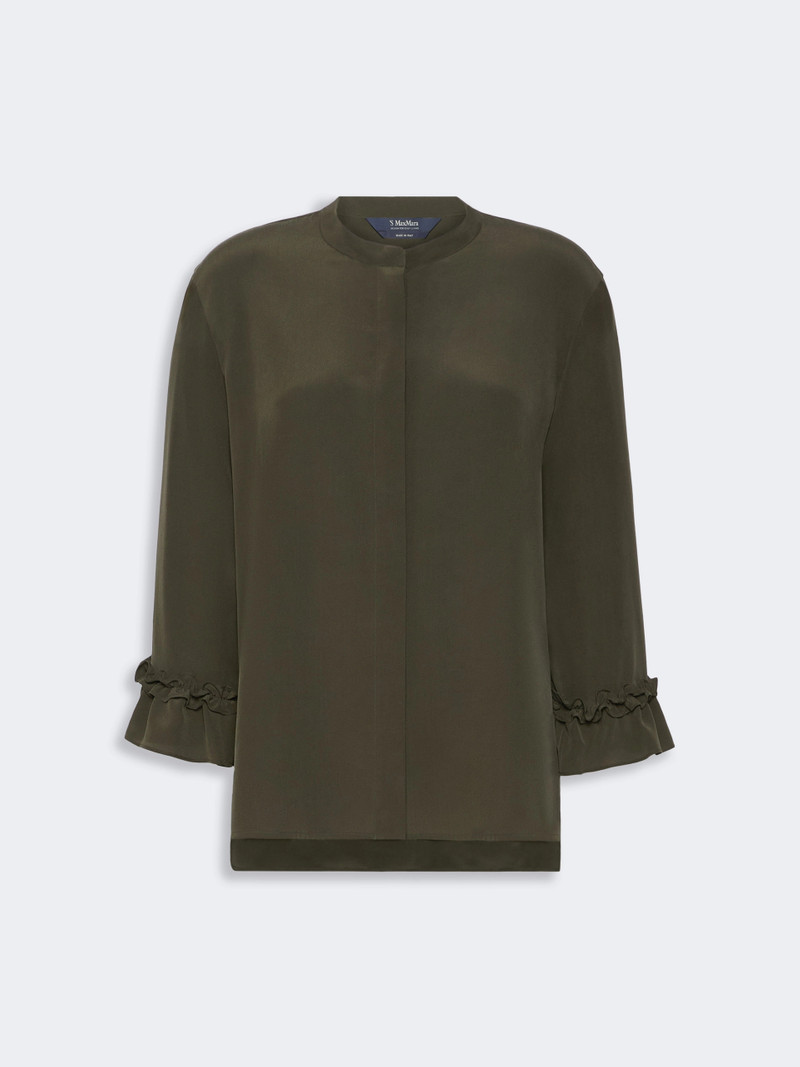 FIABE Silk crêpe de Chine shirt - KAKI 1