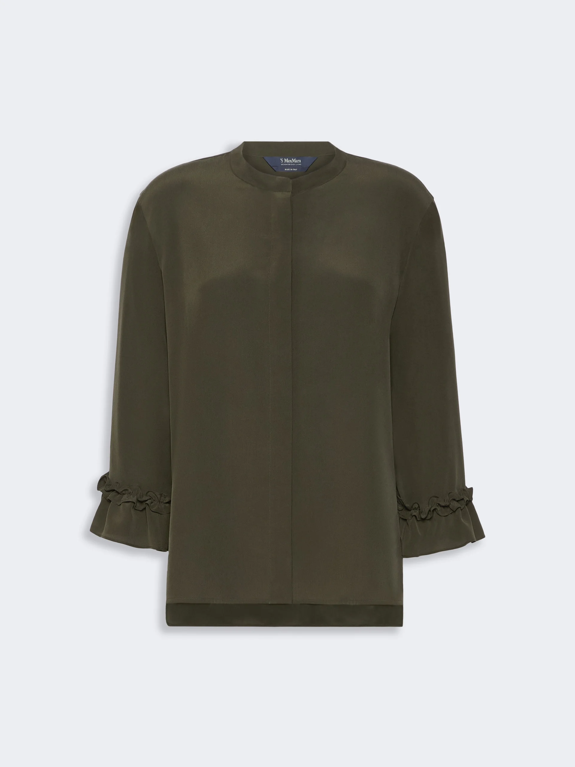 FIABE Silk crêpe de Chine shirt - KAKI - 1