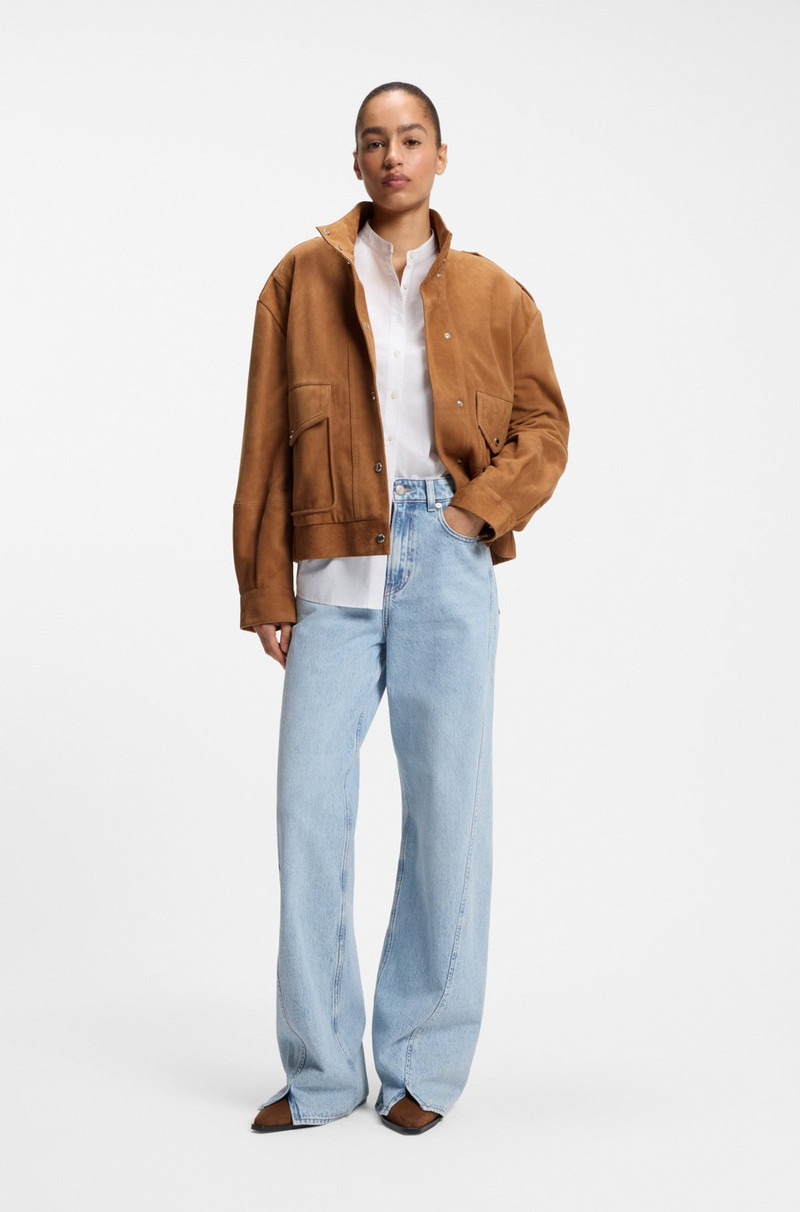 BOSS SUEDE JACKET WITH BOMBER STYLING outlook