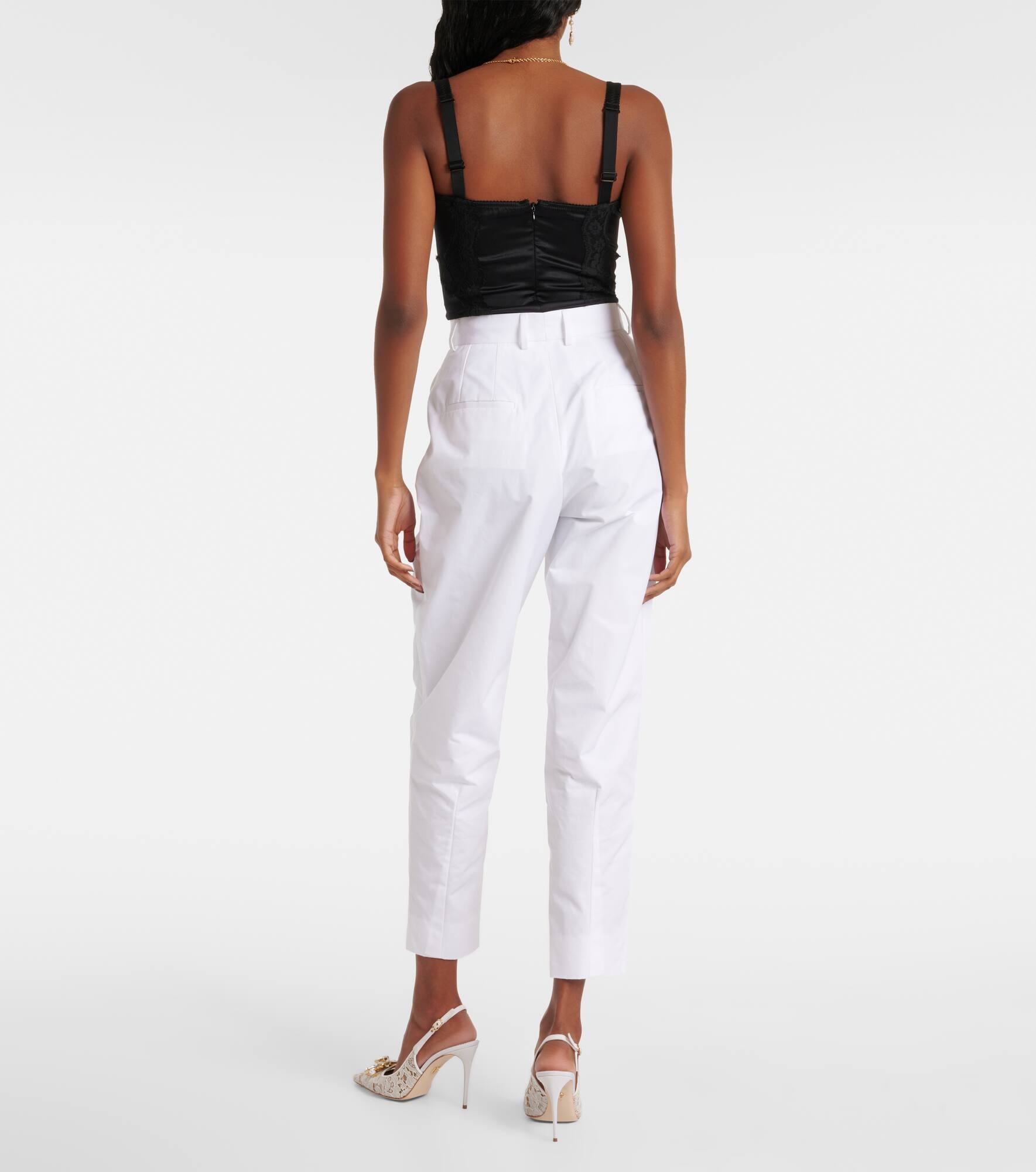 High-rise cotton straight pants - 3