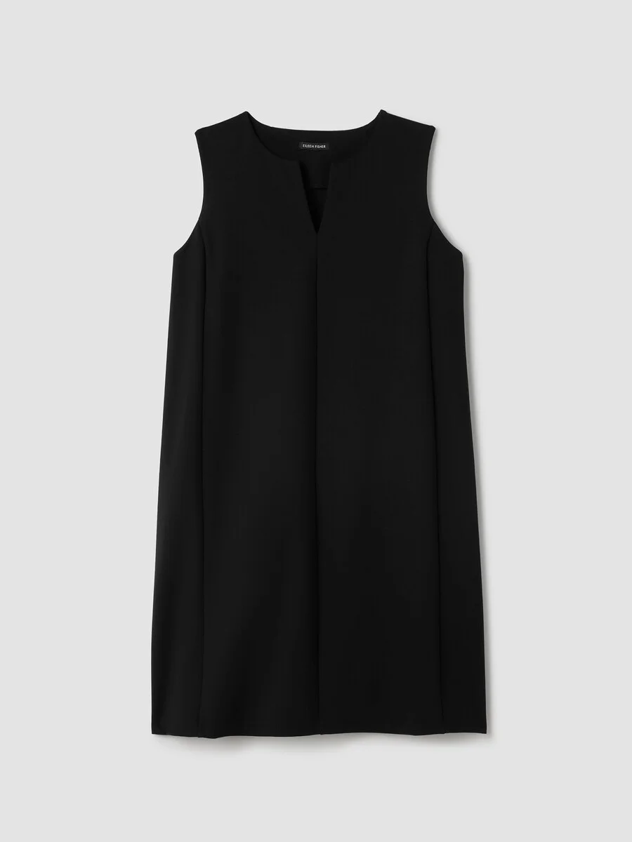 Lightweight Ponte Split Neck Dress - 1