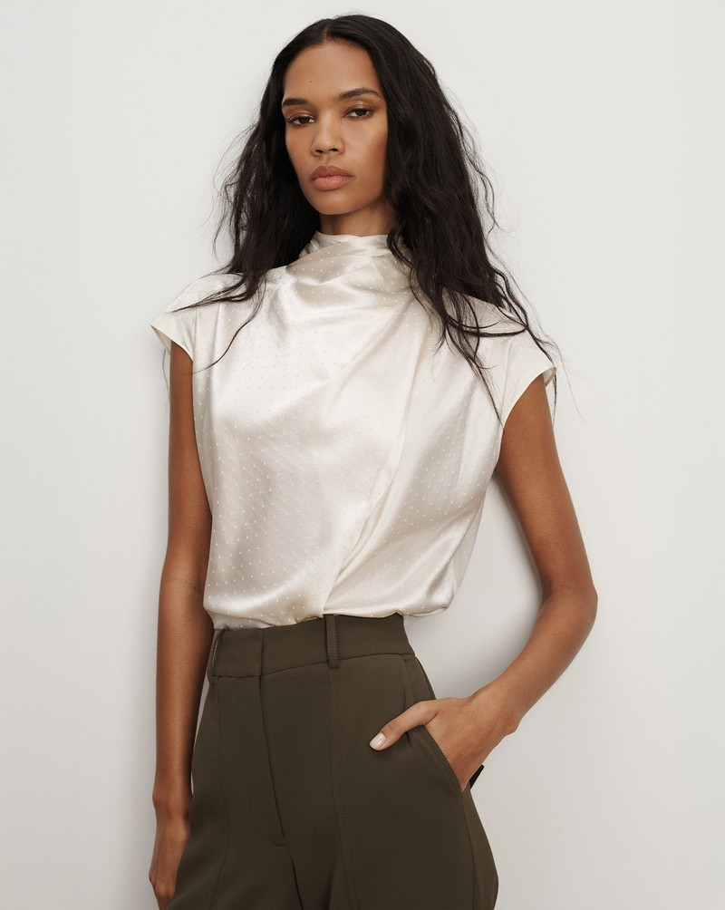 VERONICA BEARD LEILANY SILK BLOUSE outlook