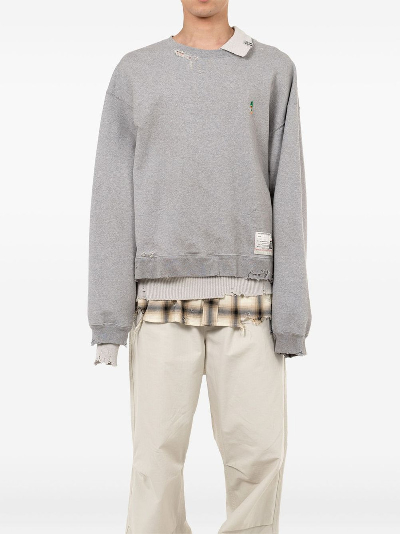 Maison MIHARAYASUHIRO layered frayed sweatshirt outlook