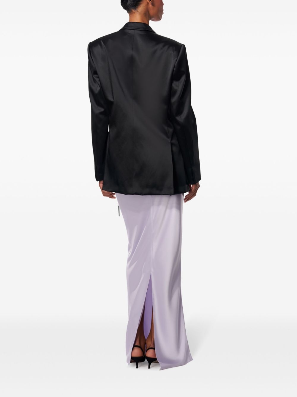 satin wrap blazer - 3