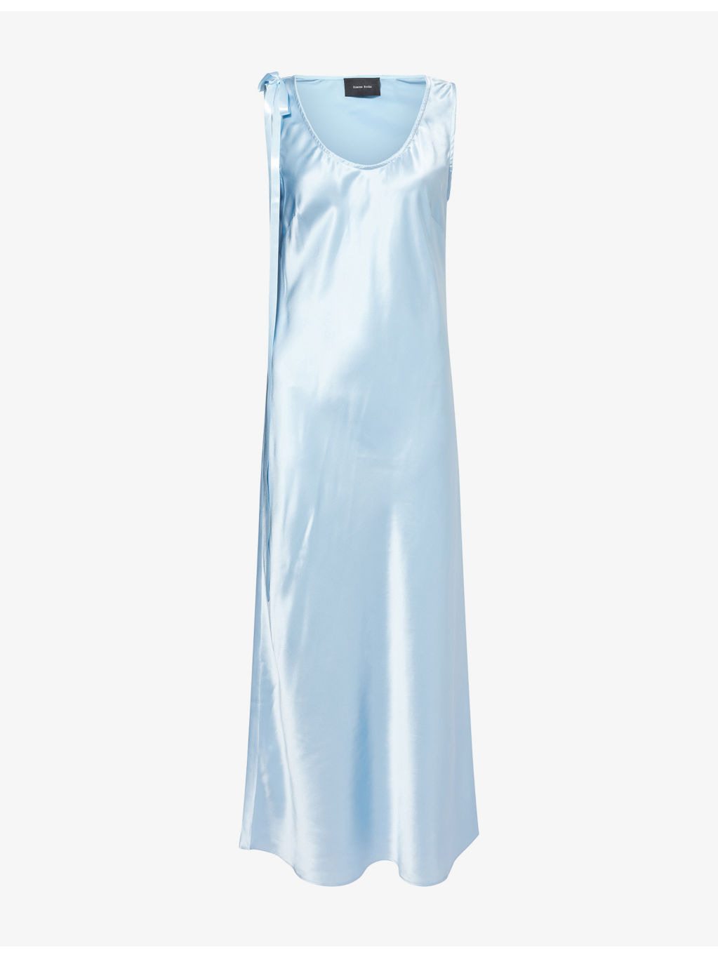 Bow Sleeveless Silk Midi Dress - 1