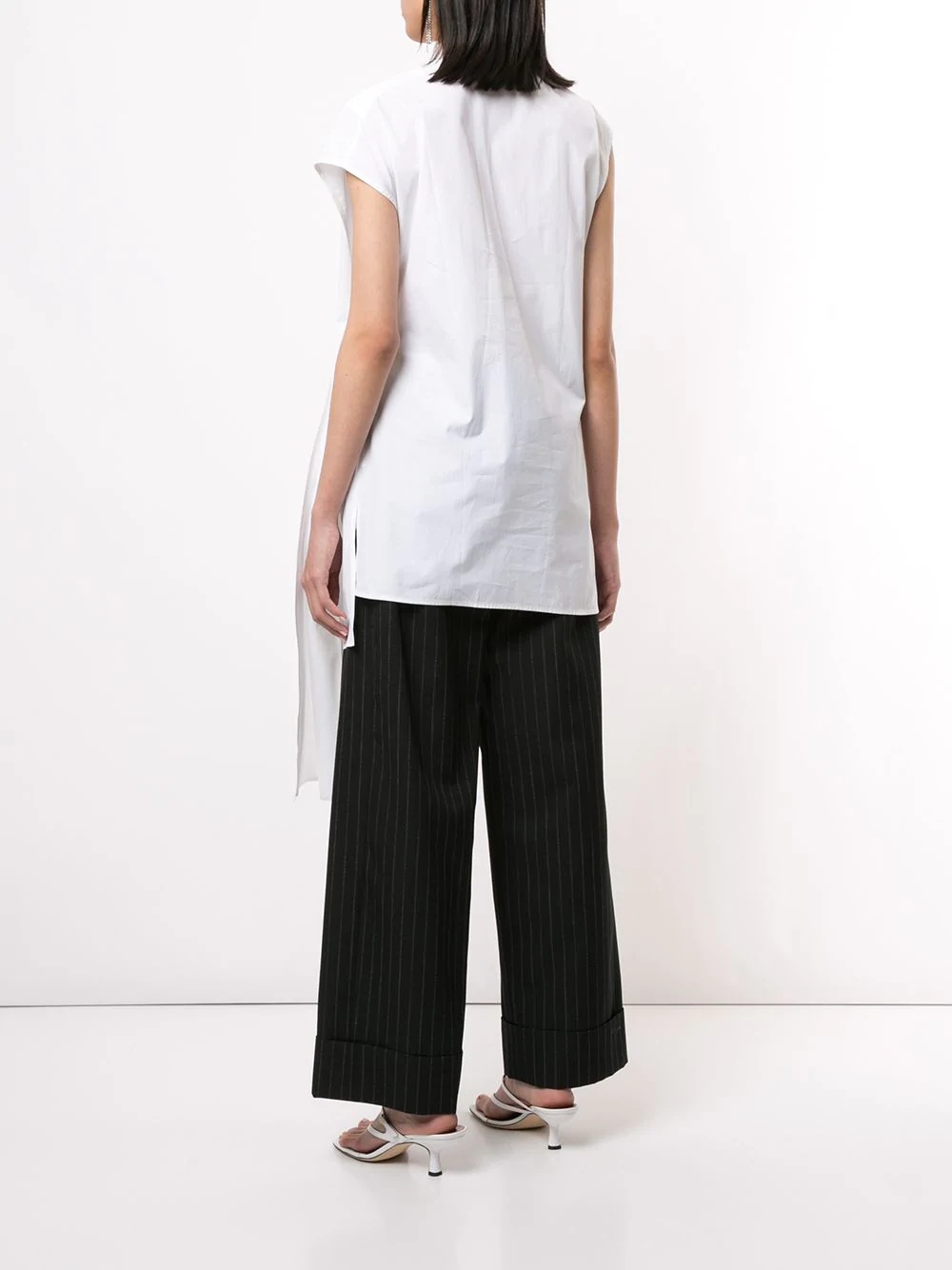 draped front longline shirt - 4