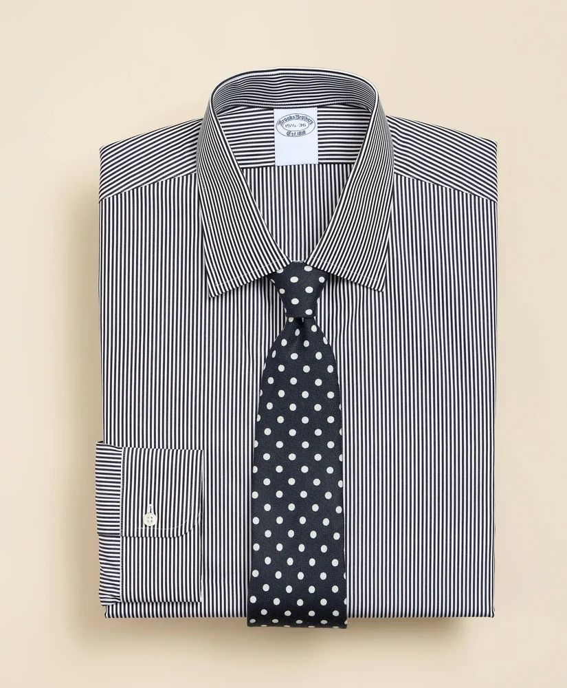 Pure Supima® Cotton Regular-Finish Ainsley Collar, Mini-Stripe Dress Shirt - 1