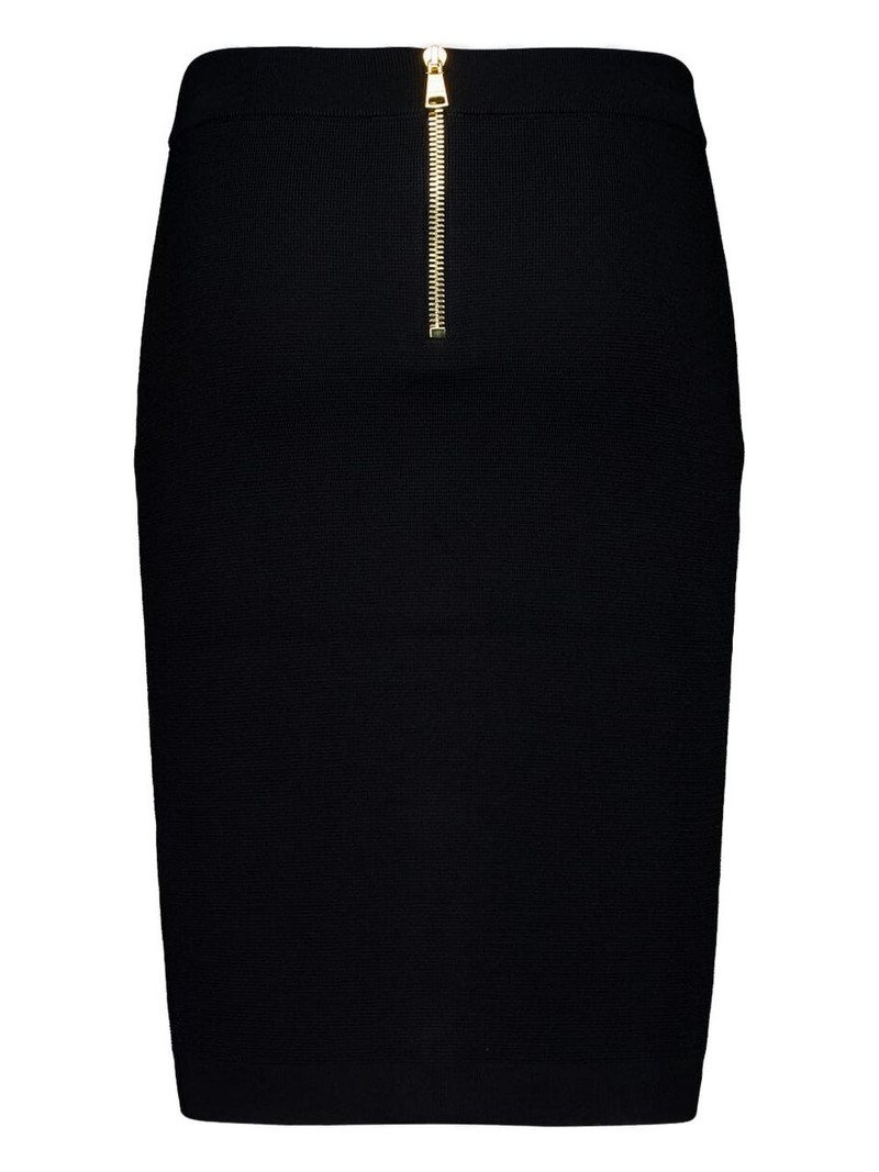 Balmain button zip midi skirt outlook