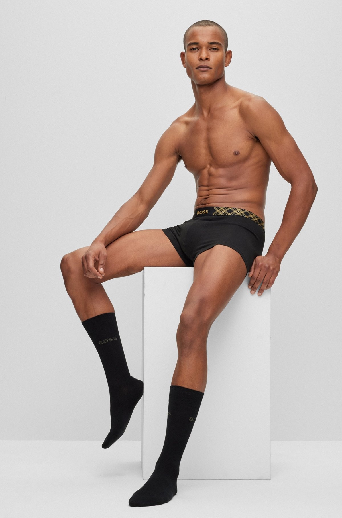STRETCH-COTTON SOCKS AND TRUNKS SET WITH SPARKLY TRIMS - 6