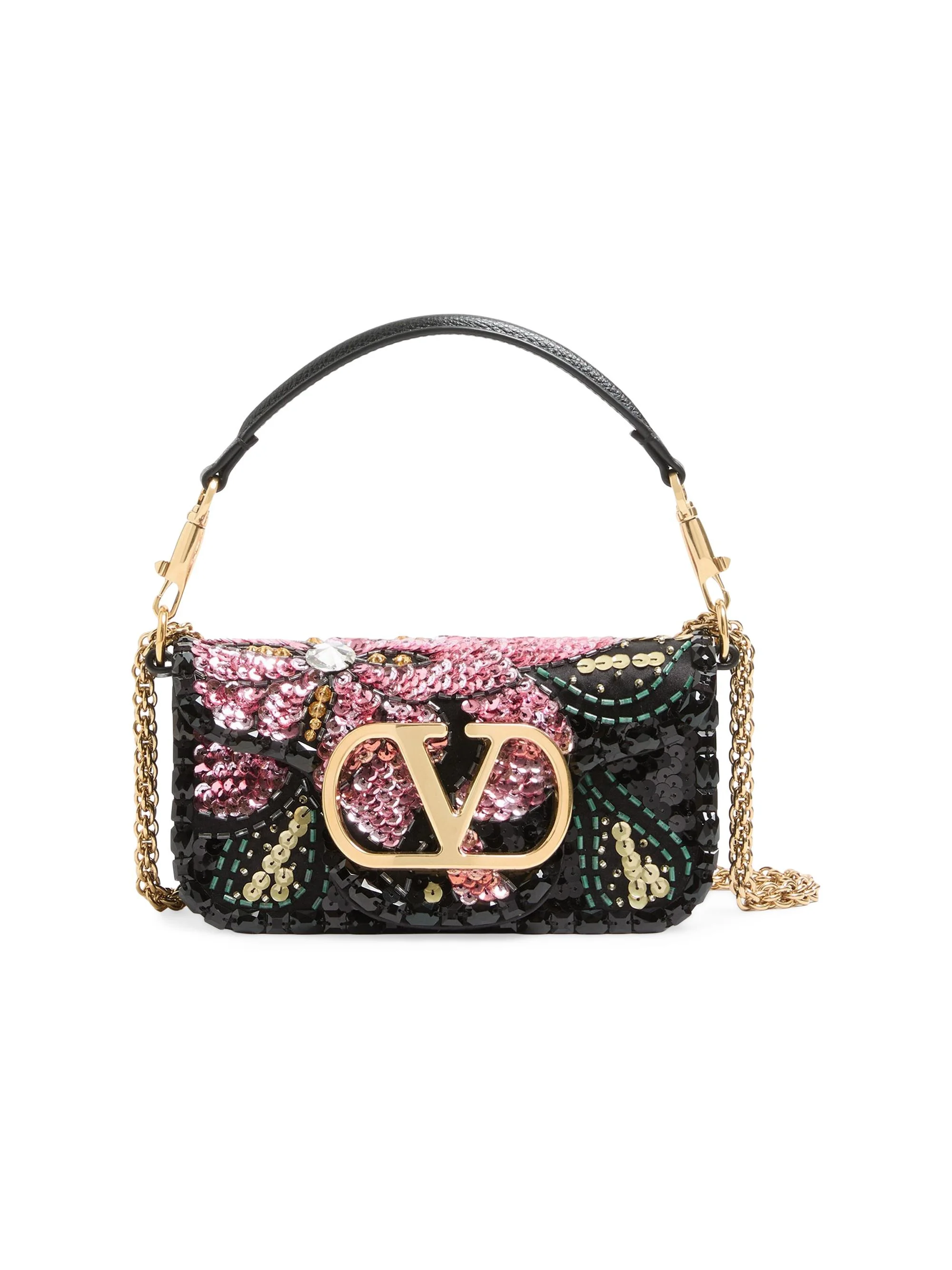 Women's Locò Small Embroidered Shoulder Bag - Multicolored - 1