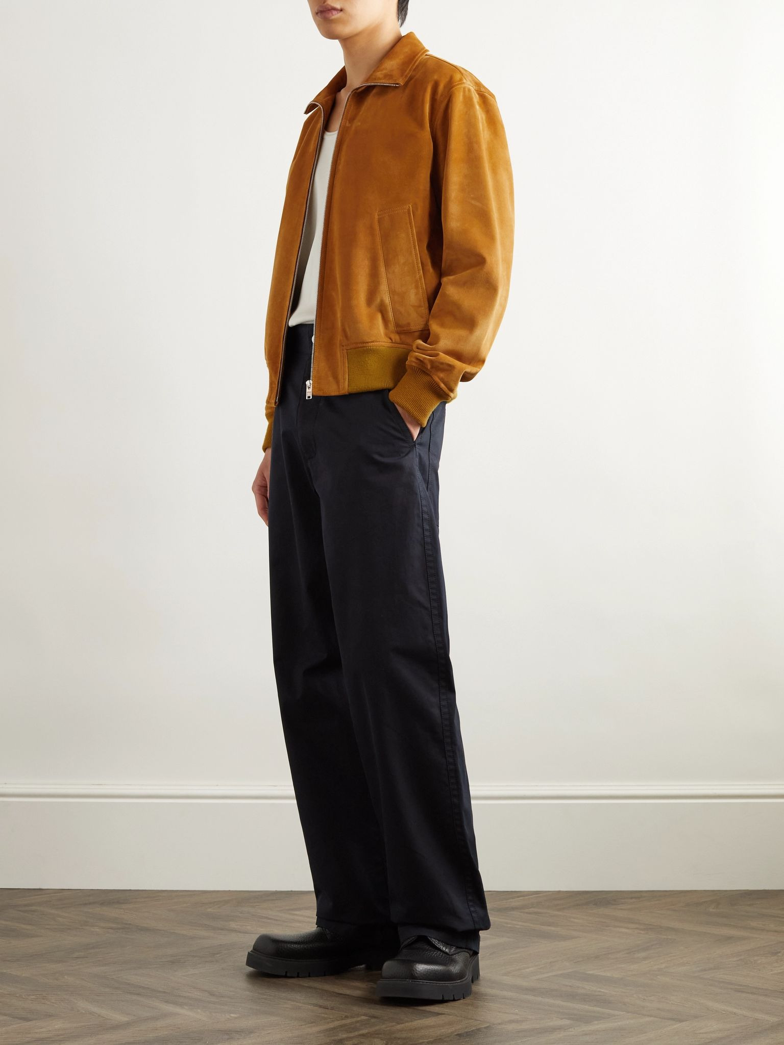 Suede Blouson Jacket Saffron - 2