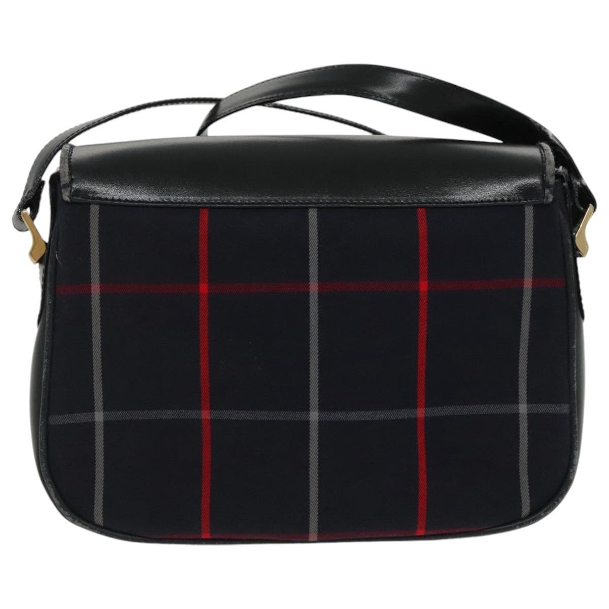 Burberry Nova Check Shoulder Bag Leather Navy Gold - 2