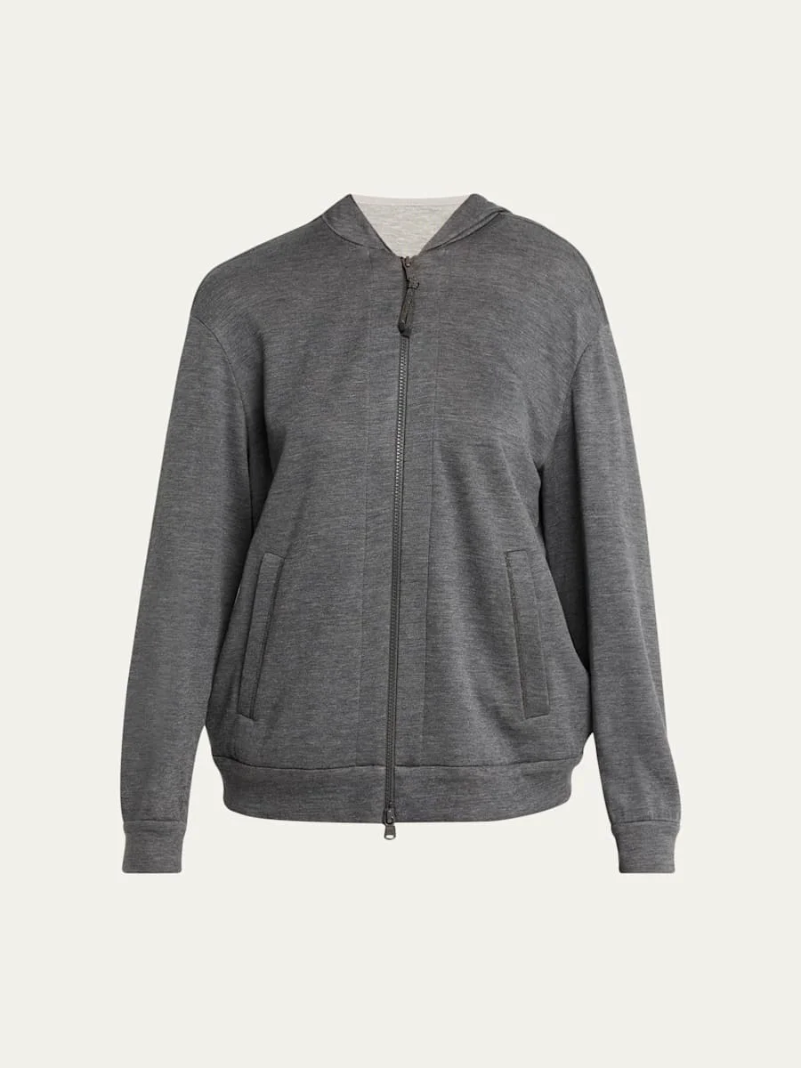 Monili-Trim Cardigan Sweatshirt - 1