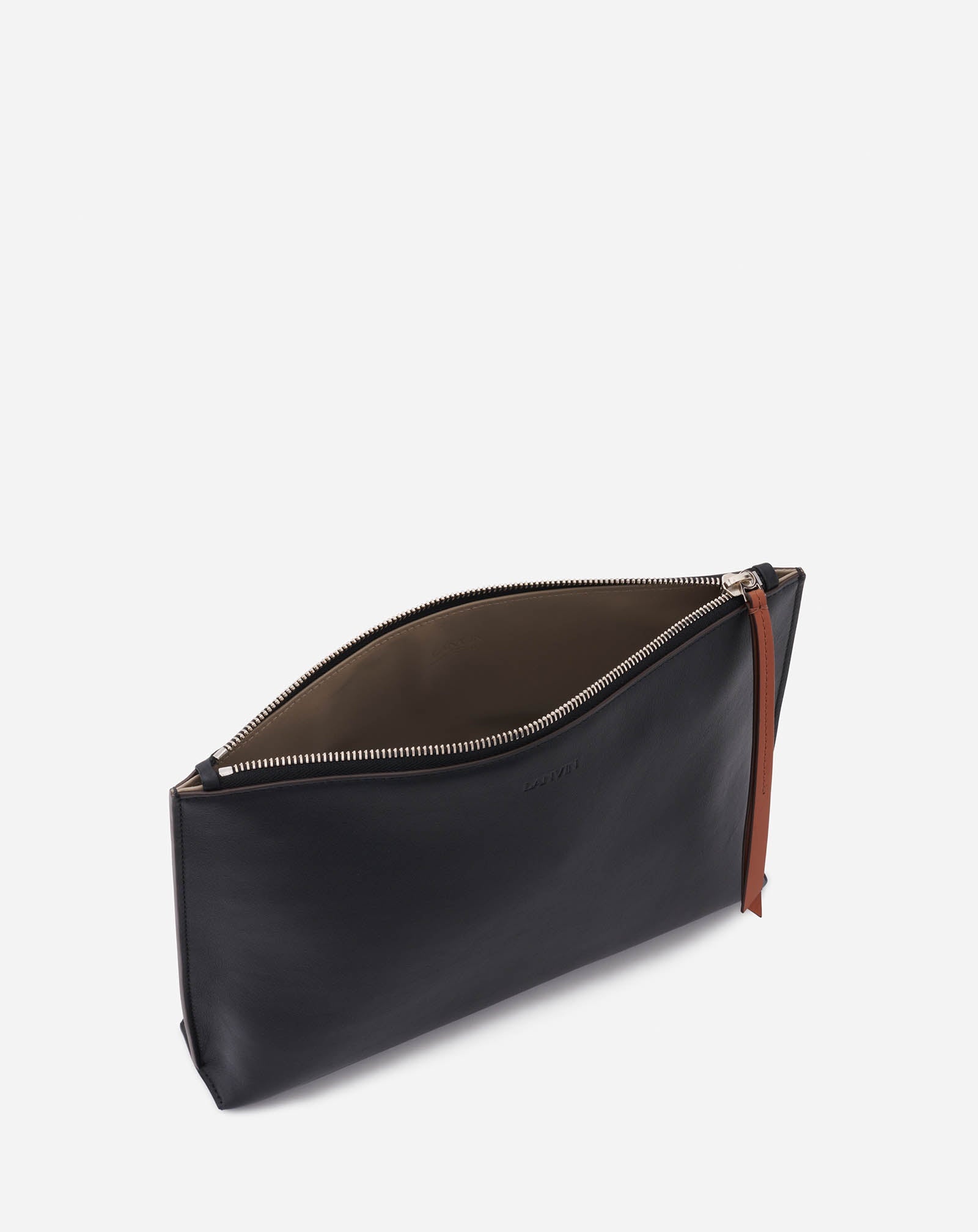 ZIPPERED LEATHER HOBO TIE CLUTCH - 4