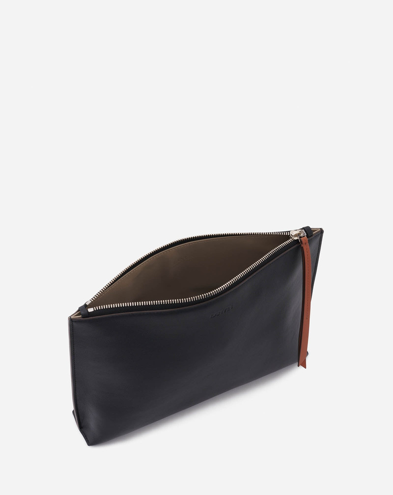 ZIPPERED LEATHER HOBO TIE CLUTCH 4