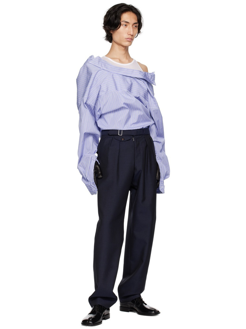 Maison Margiela Navy Pleated Trousers outlook