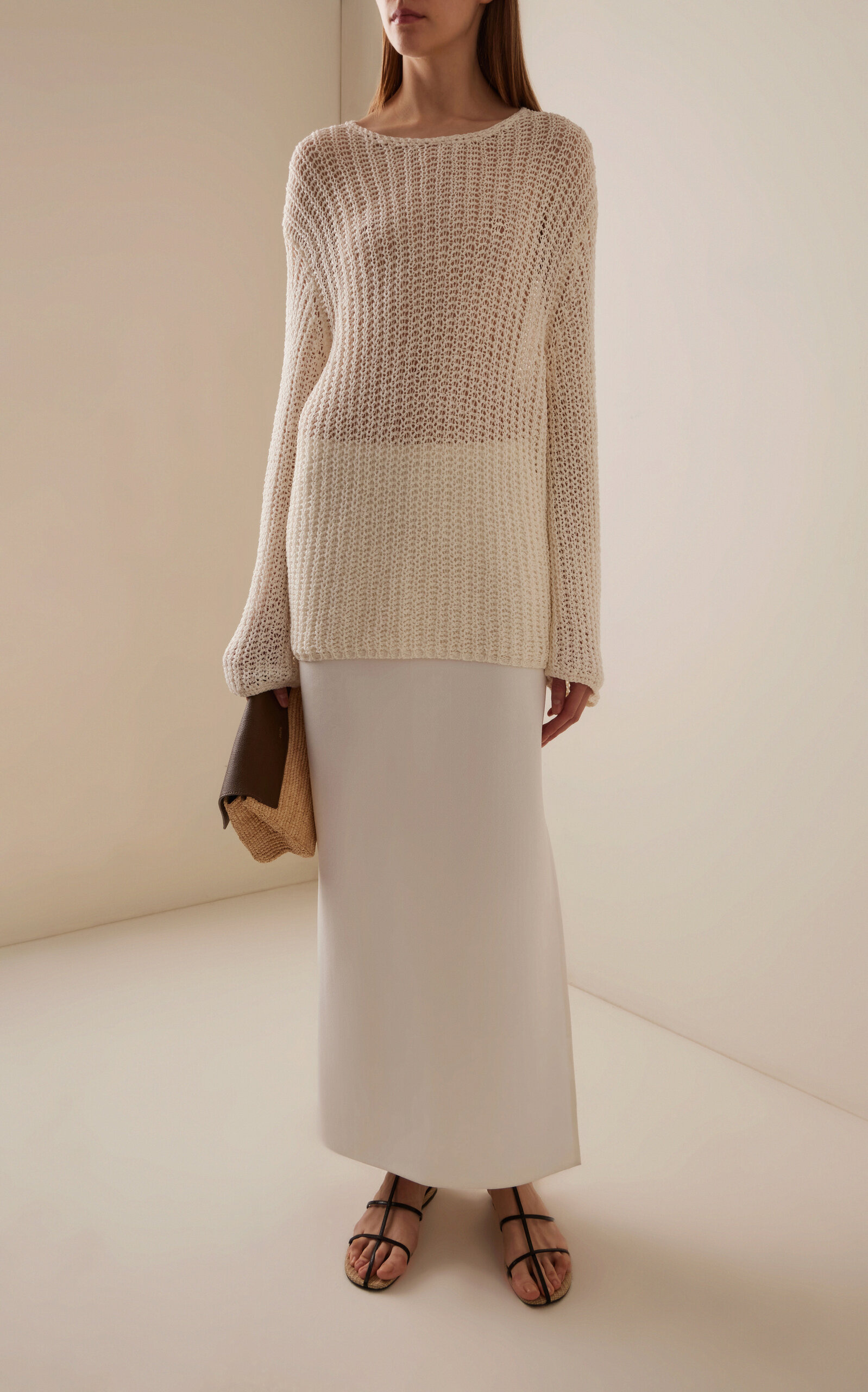 Elowen Knit Cotton Sweater ivory - 2