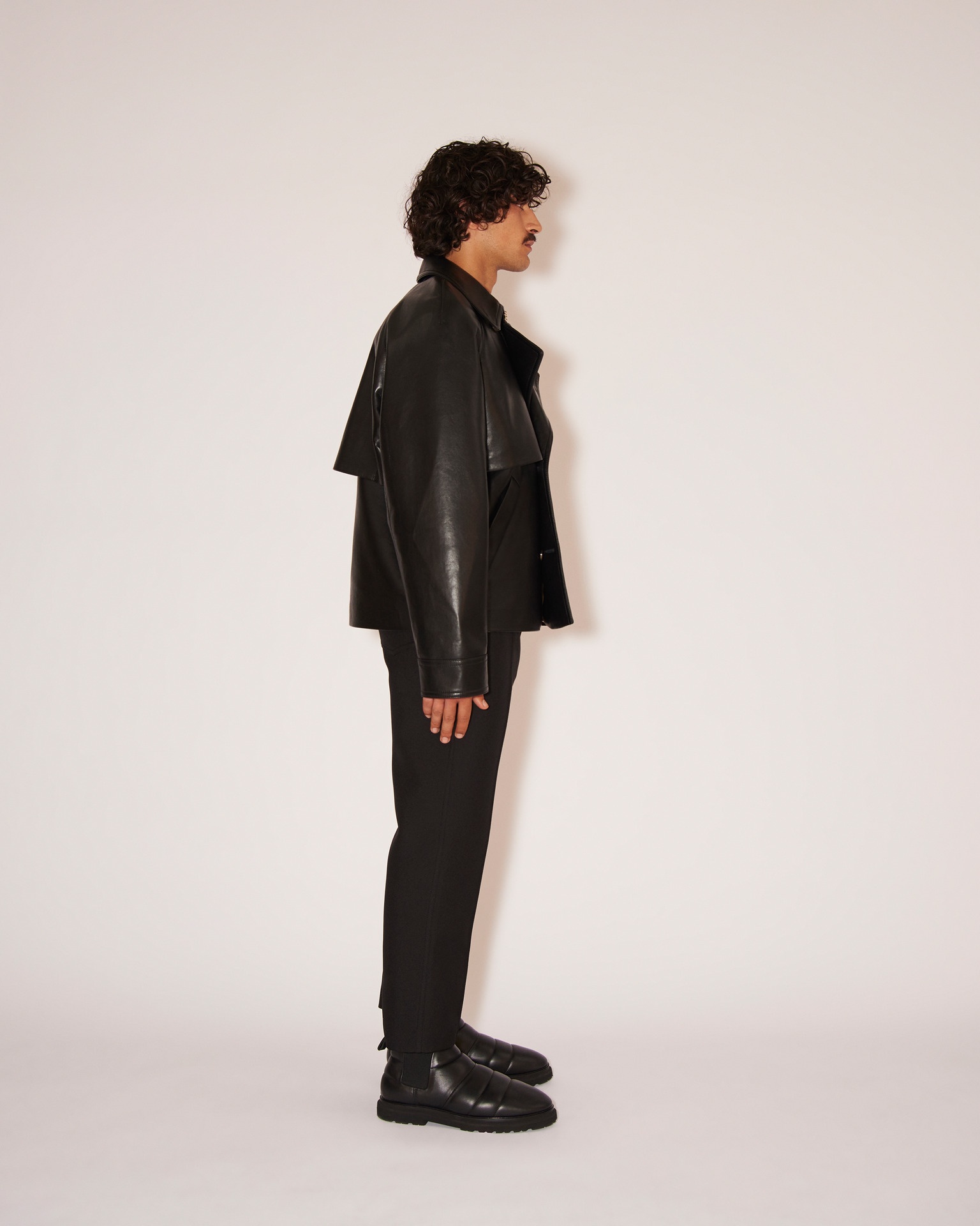 JUHA - Regenerated leather double breasted jacket - Black - 3