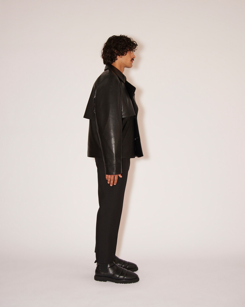 JUHA - Regenerated leather double breasted jacket - Black 3