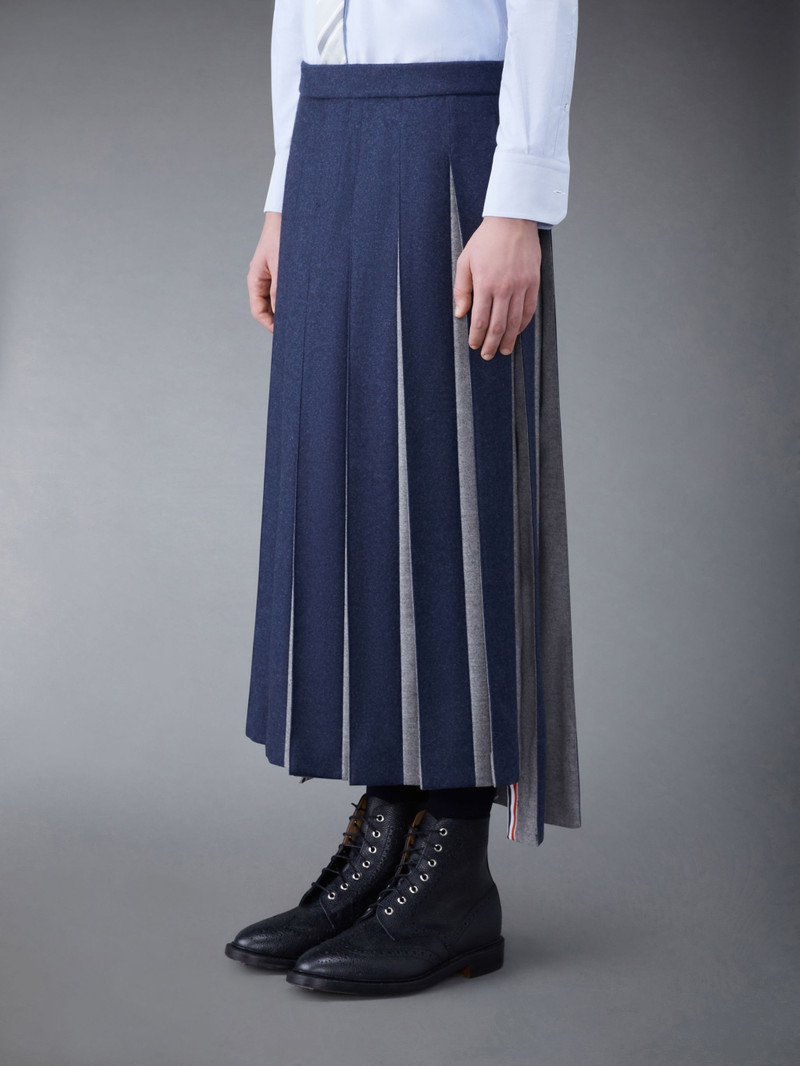 Thom Browne Wool Low Rise Ankle Length Pleated Skirt outlook