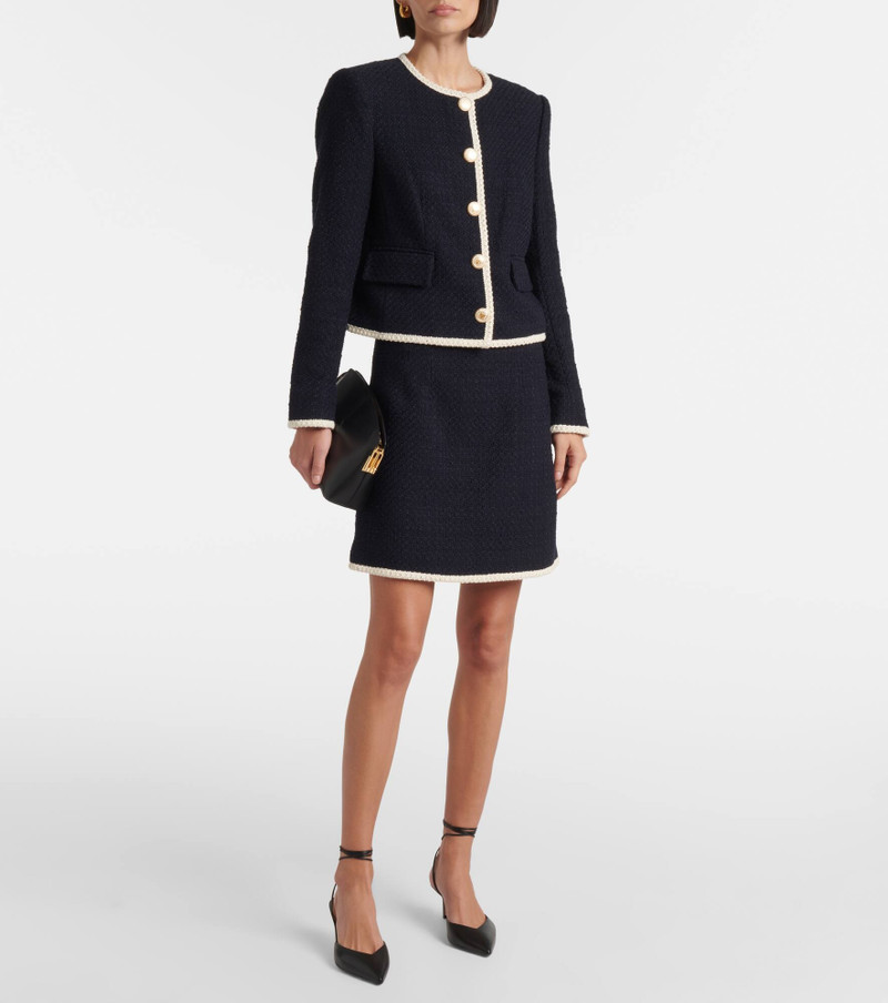 VERONICA BEARD Roman cotton-blend tweed miniskirt outlook