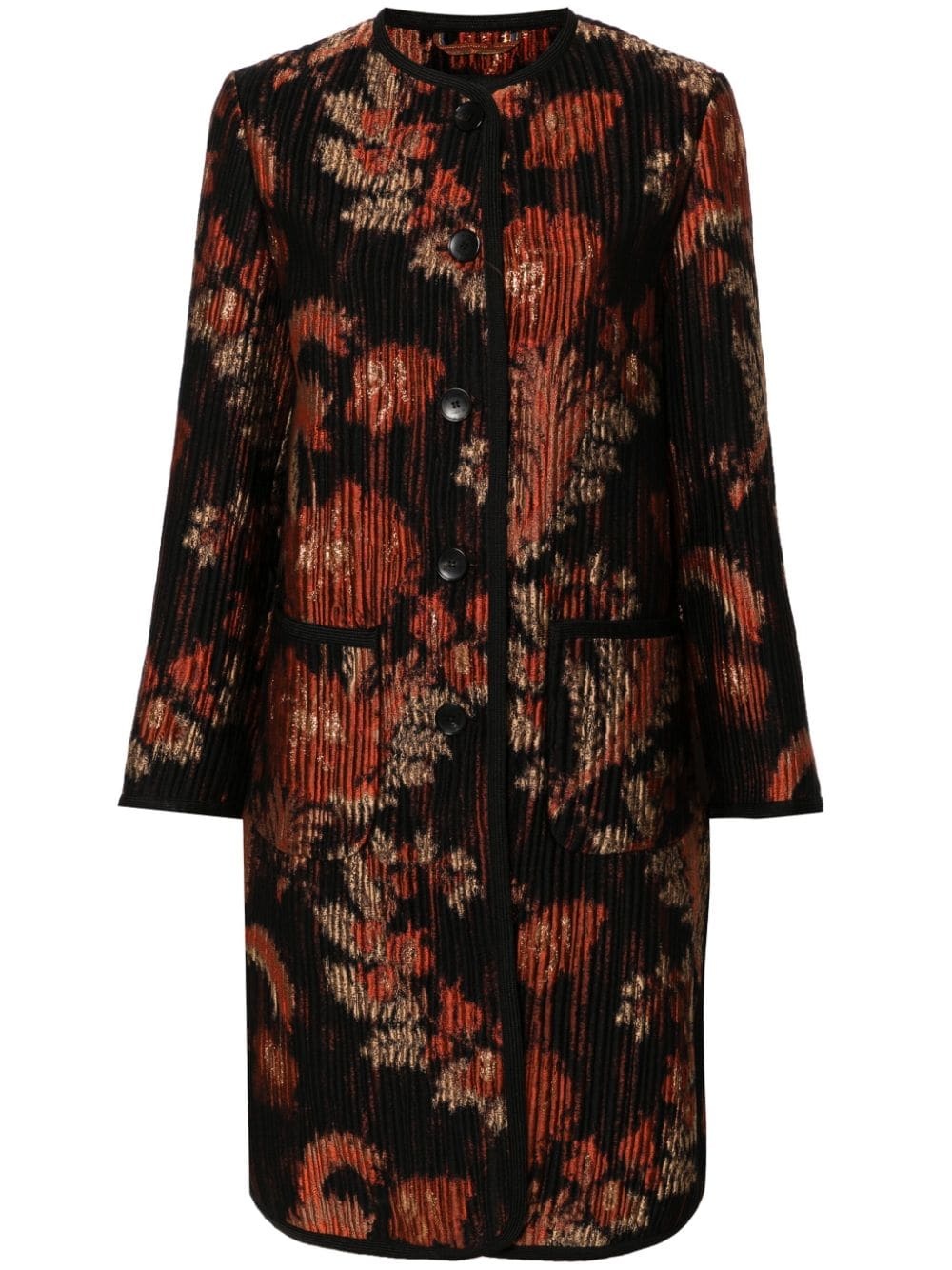 abstract-jacquard coat - 1