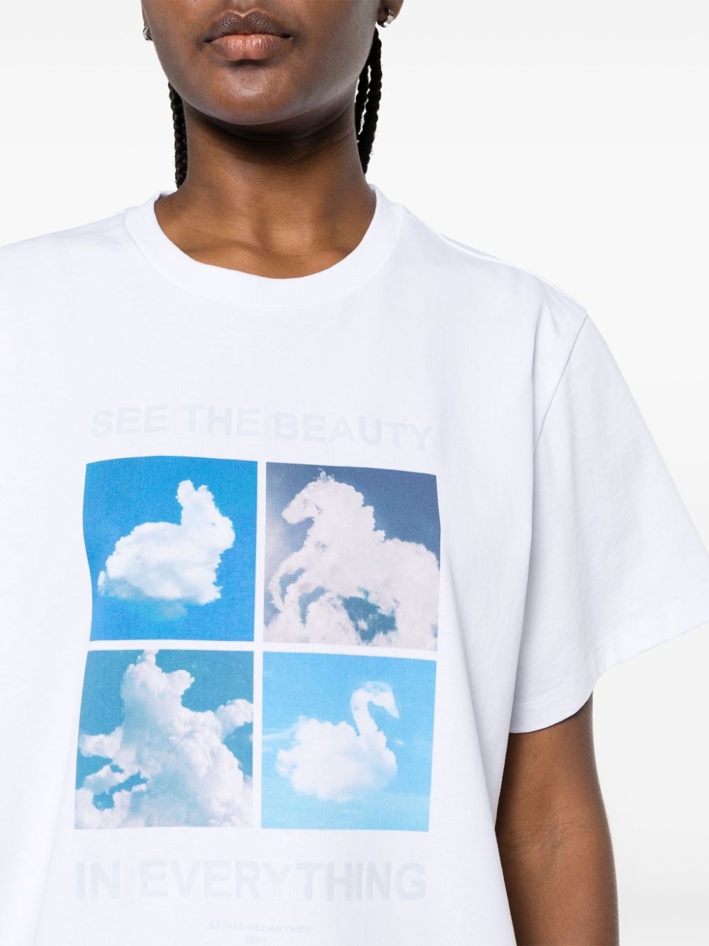cloud-print cotton T-shirt - 5
