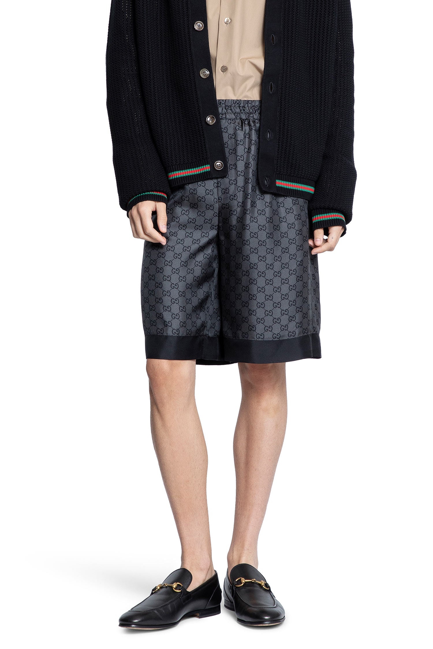 Gg-Silk-Twill-Shorts - 5
