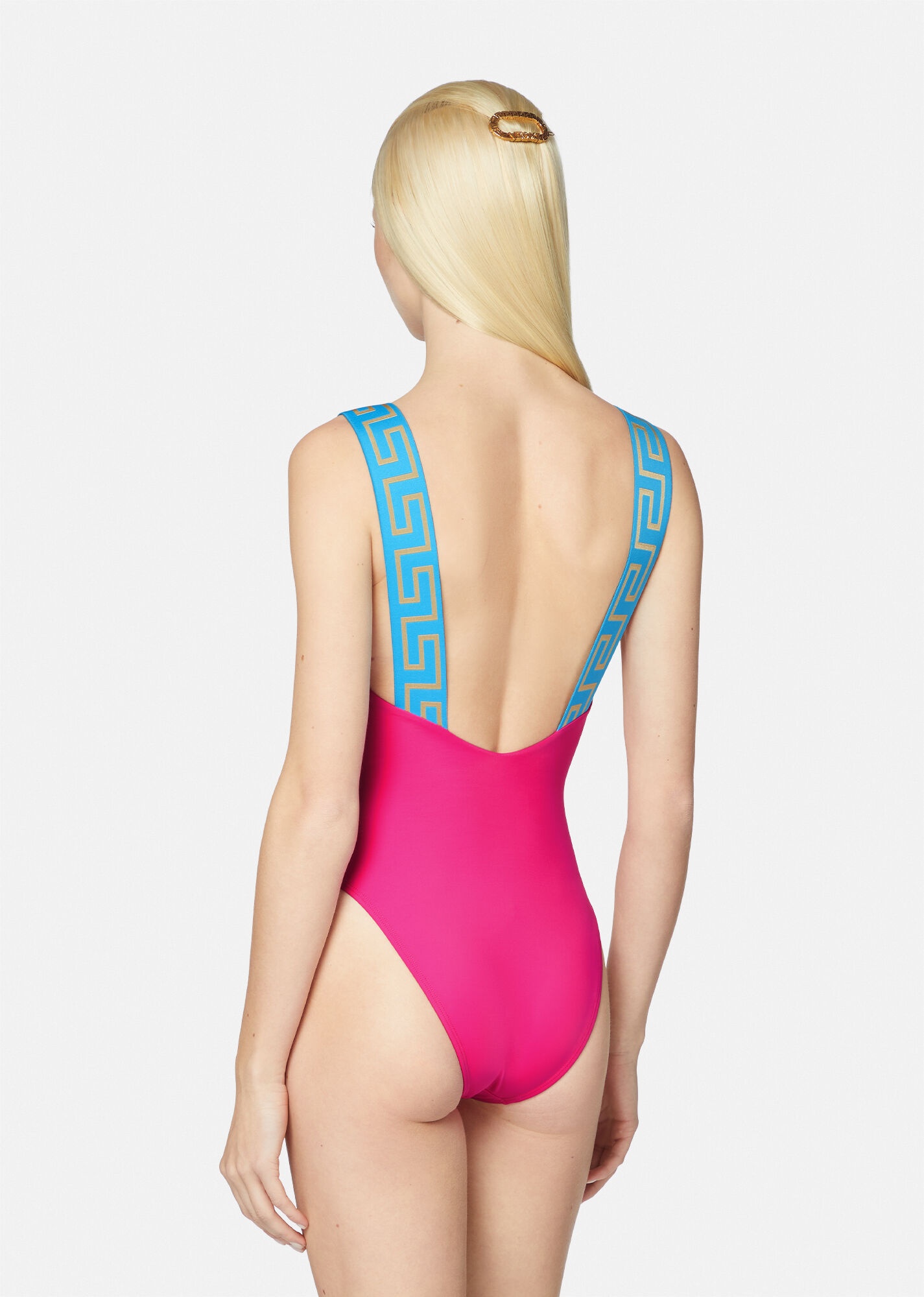 Greca Border One-Piece Swimsuit - 3