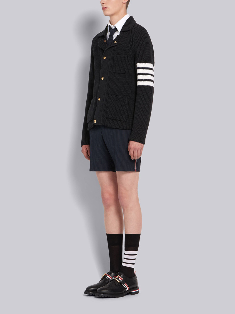 Black Pebbled RWB Strap Brogue 6