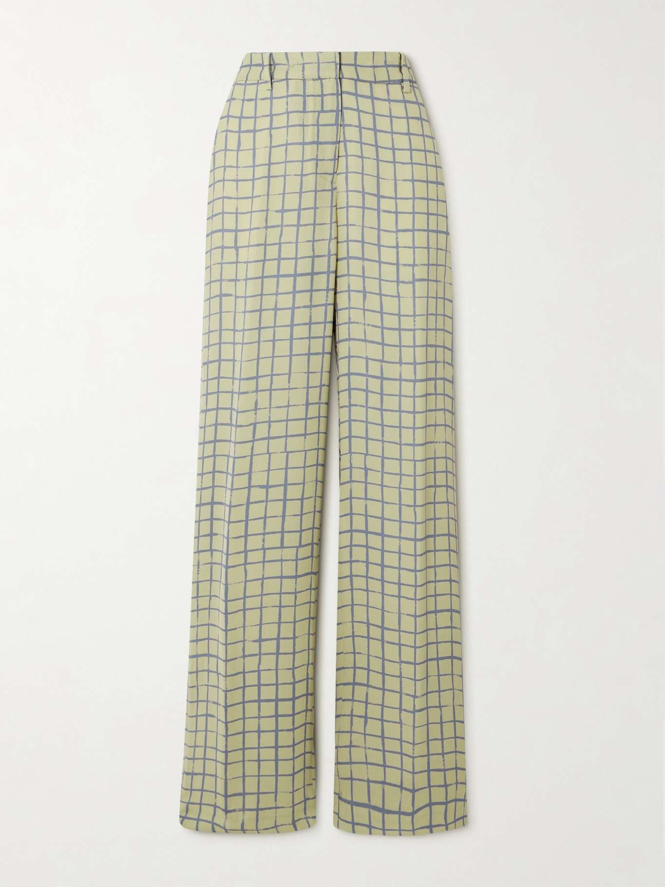 Checked crepe straight-leg pants - 1