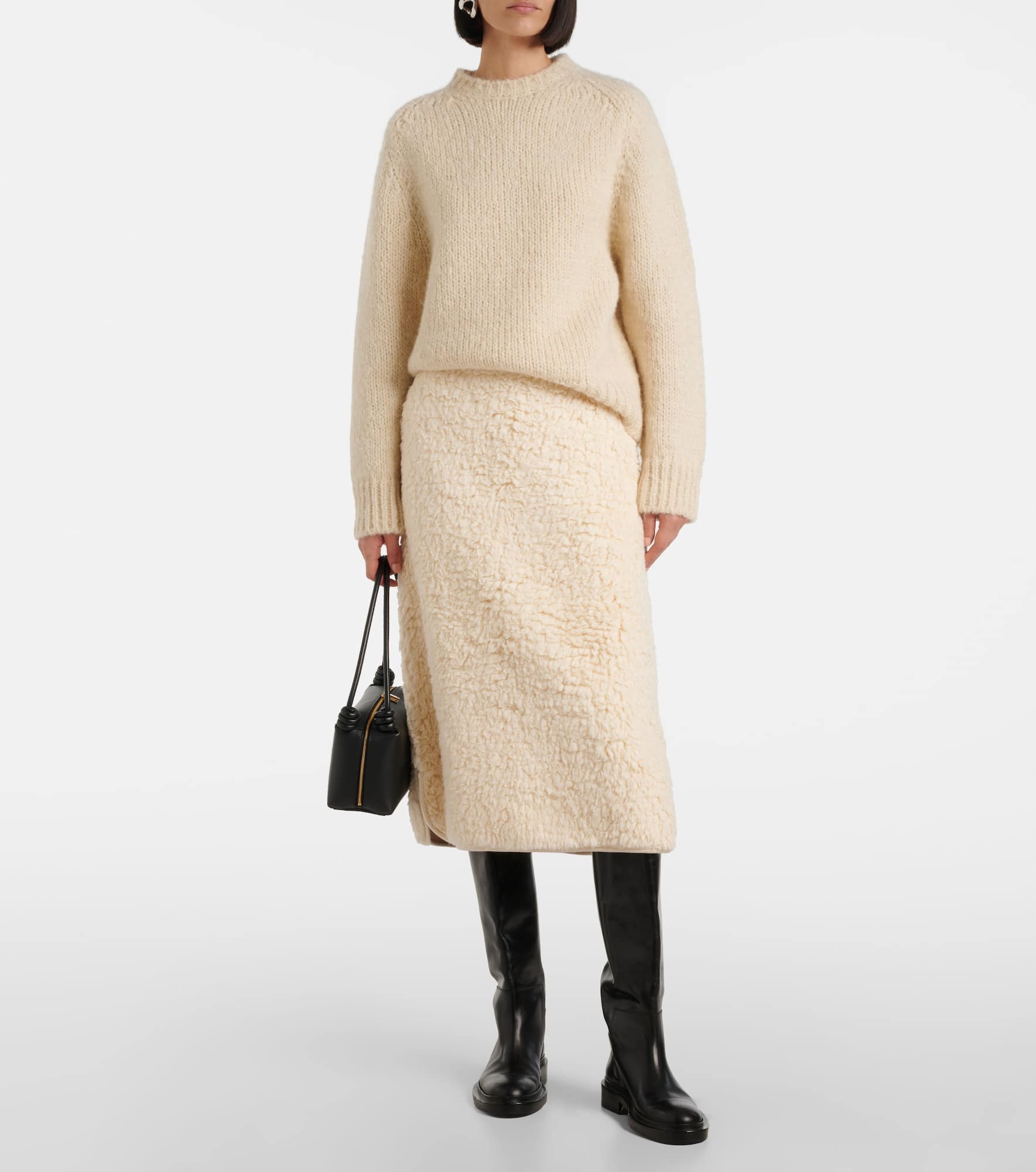 Cotton fleece midi skirt - 2