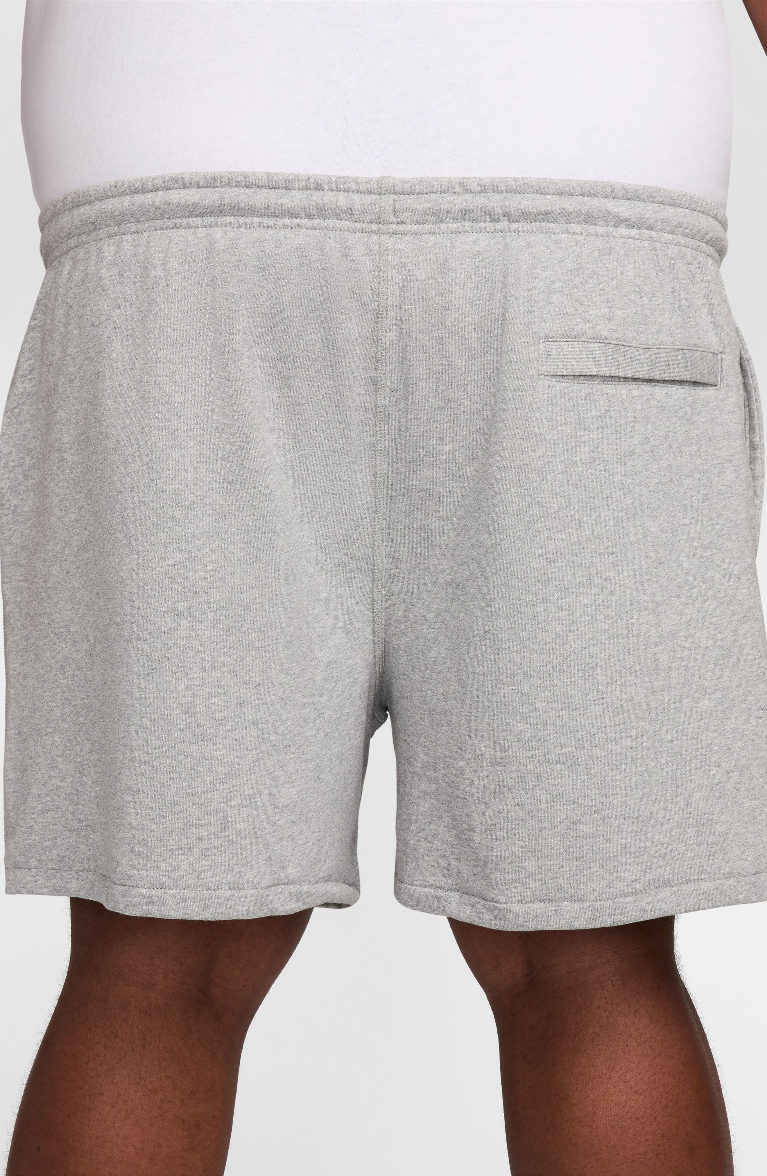 Nike Club French Terry Flow Shorts in Dark Grey Heather/Smoke Grey at Nordstrom - 4