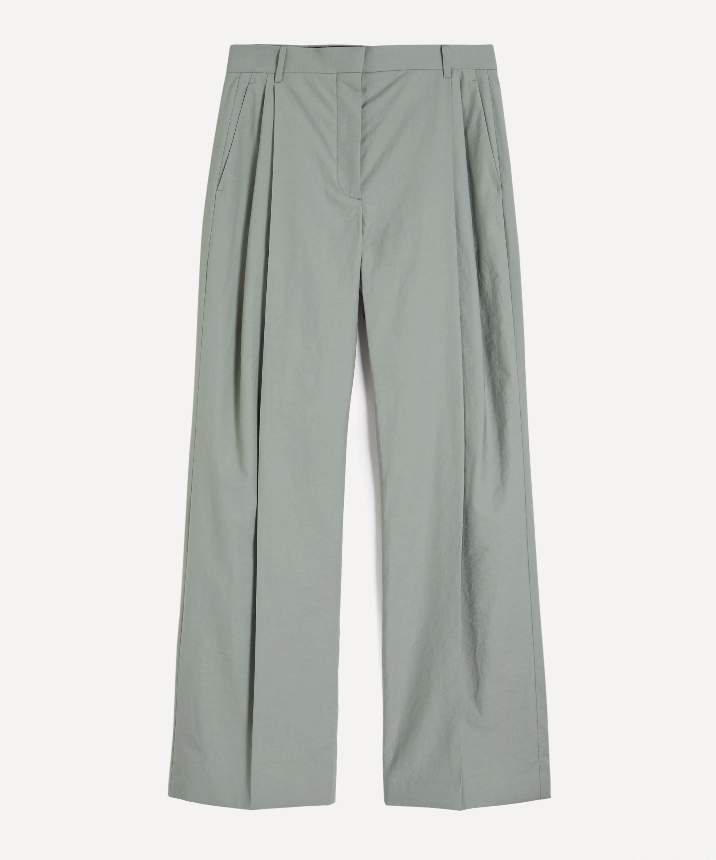 Steel Pleated Straight-Leg Trousers - 1