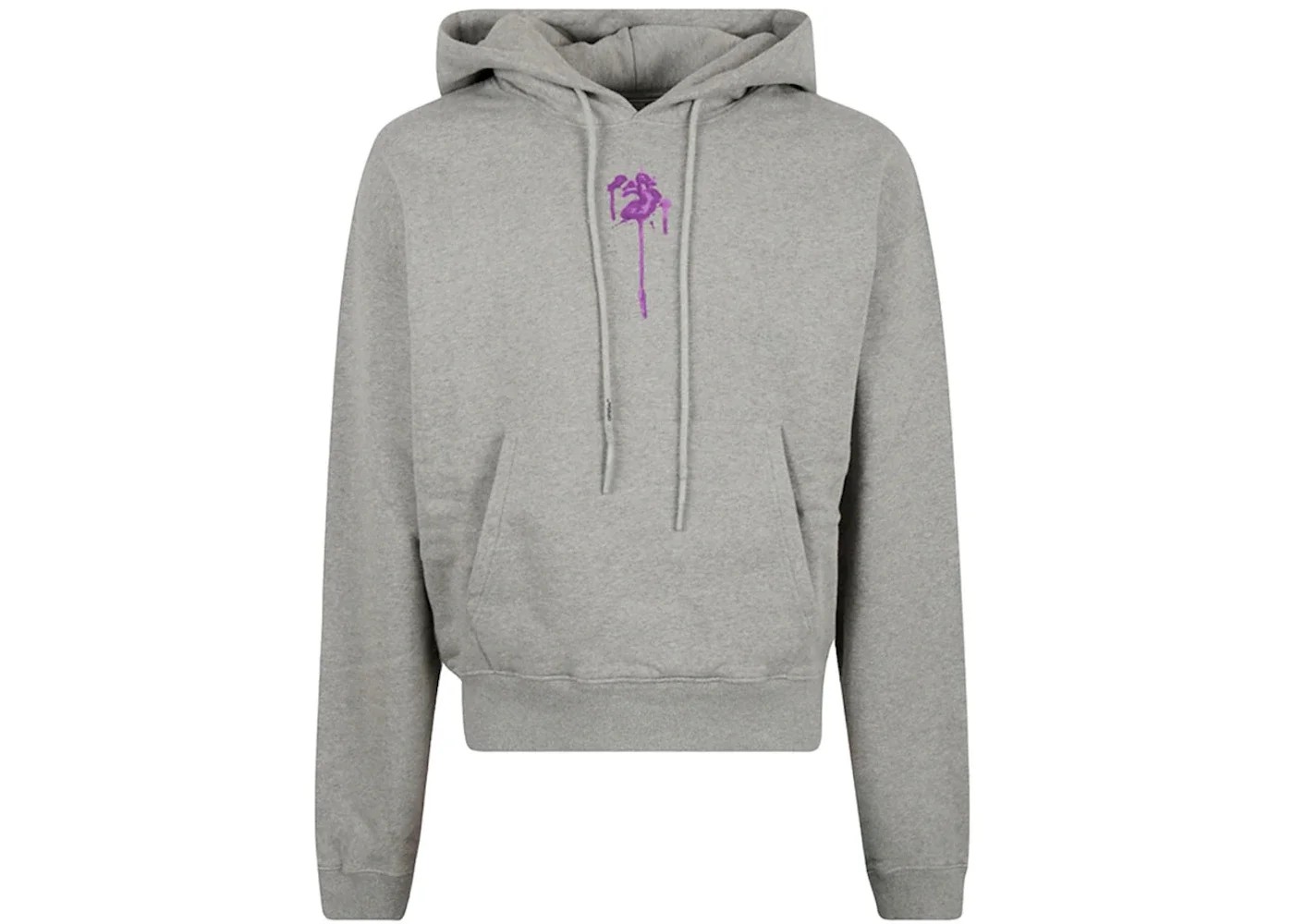OFF-WHITE Dripped OW Logo Over Hoodie Melange Grey/Purple - 1