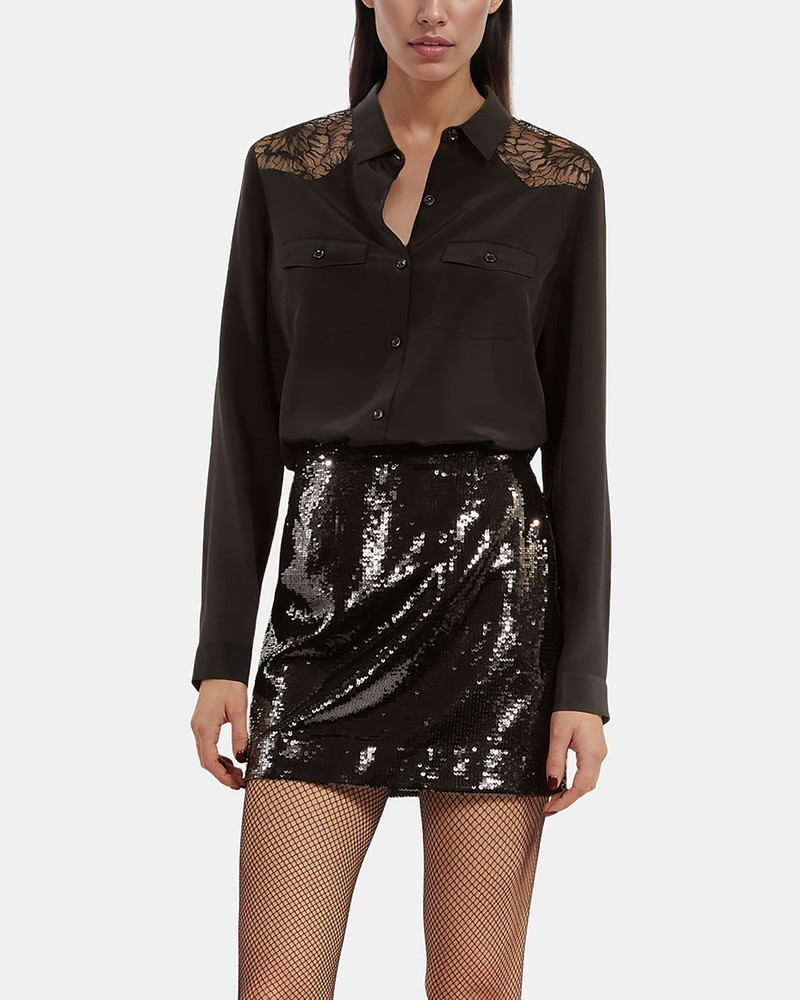 SHORT BLACK SEQUIN SKIRT 4